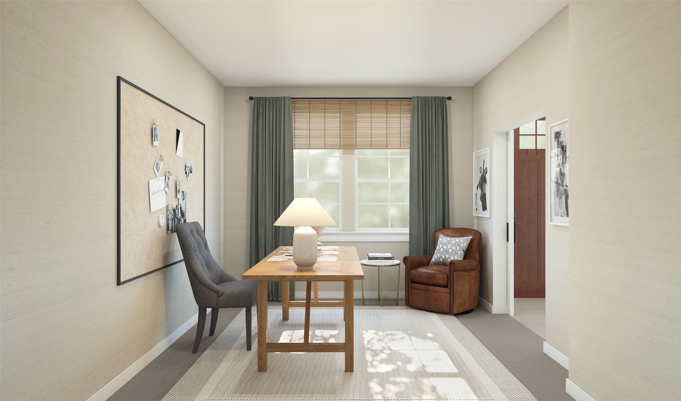 Private home office (*Artist rendering used for illustration purposes only. Colors/finishes may differ from the ones currently selected in the home.) Private home office (*Artist rendering used for illustration purposes only. Colors/finishes may differ from the ones currently selected in the home.)