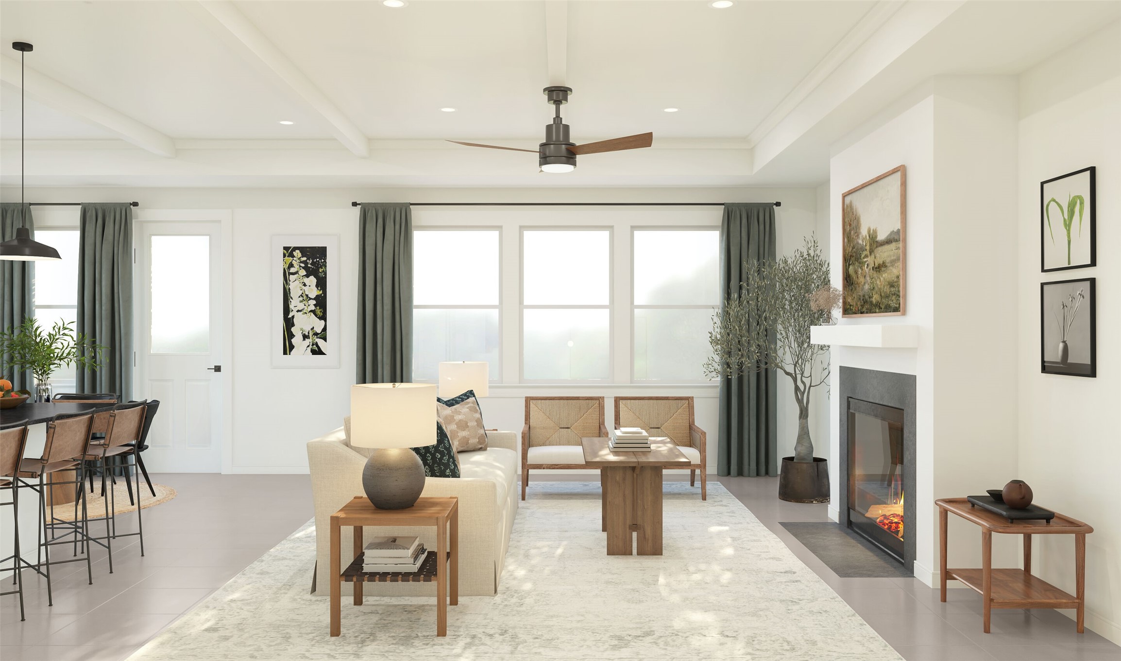 Cozy great room (*Artist rendering used for illustration purposes only. Colors/finishes may differ from the ones currently selected in the home.)