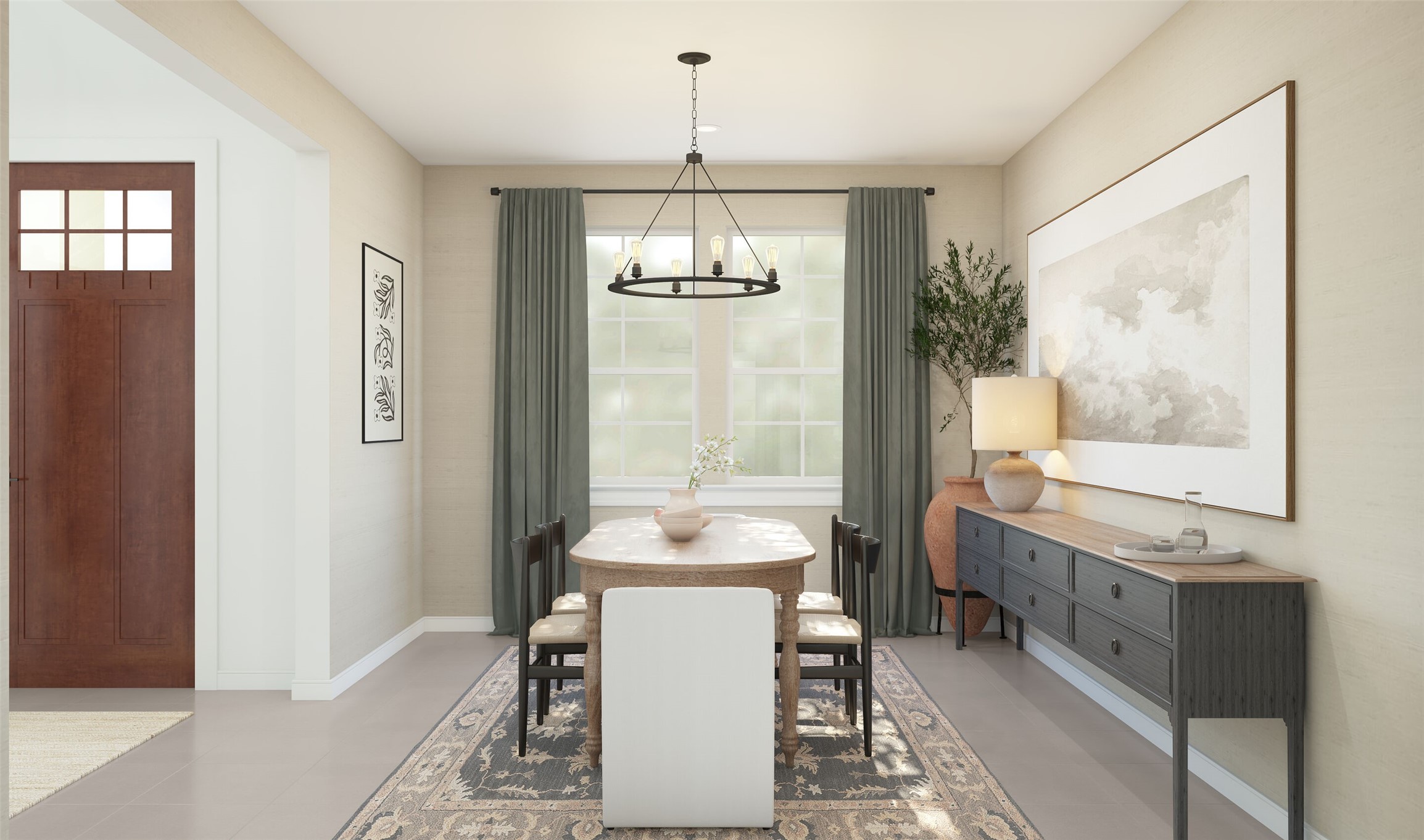 Formal dining room (*Artist rendering used for illustration purposes only. Colors/finishes may differ from the ones currently selected in the home.) Formal dining room (*Artist rendering used for illustration purposes only. Colors/finishes may differ from the ones currently selected in the home.)