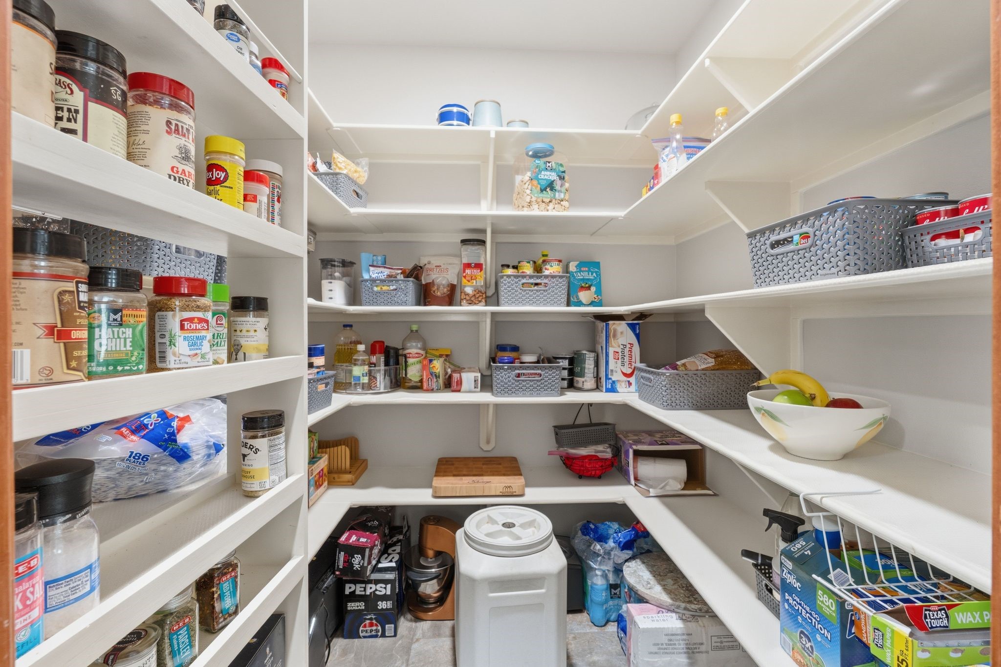 Texas Size Walk-In Panty w/Spice Rack.