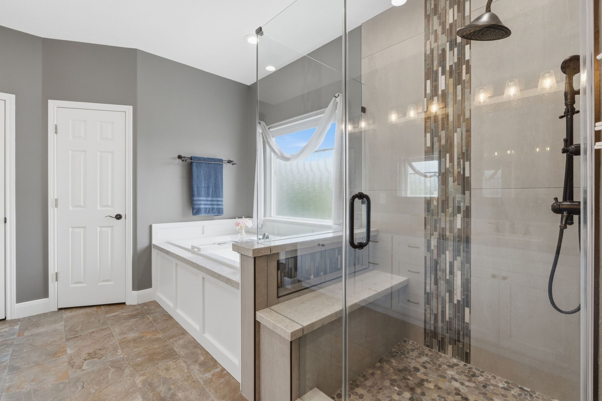 Custom Primary Bath - Featuring Bubble Tub, Overhead Rain Shower.