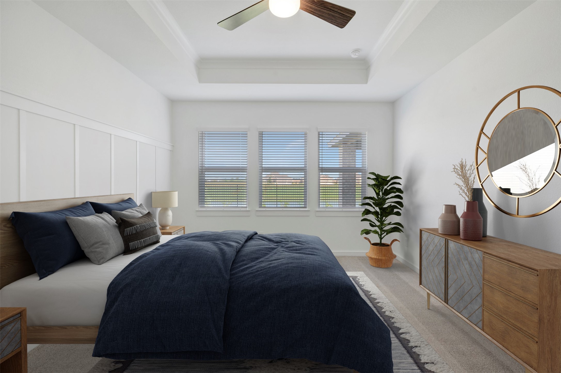 Tray ceiling in primary suite