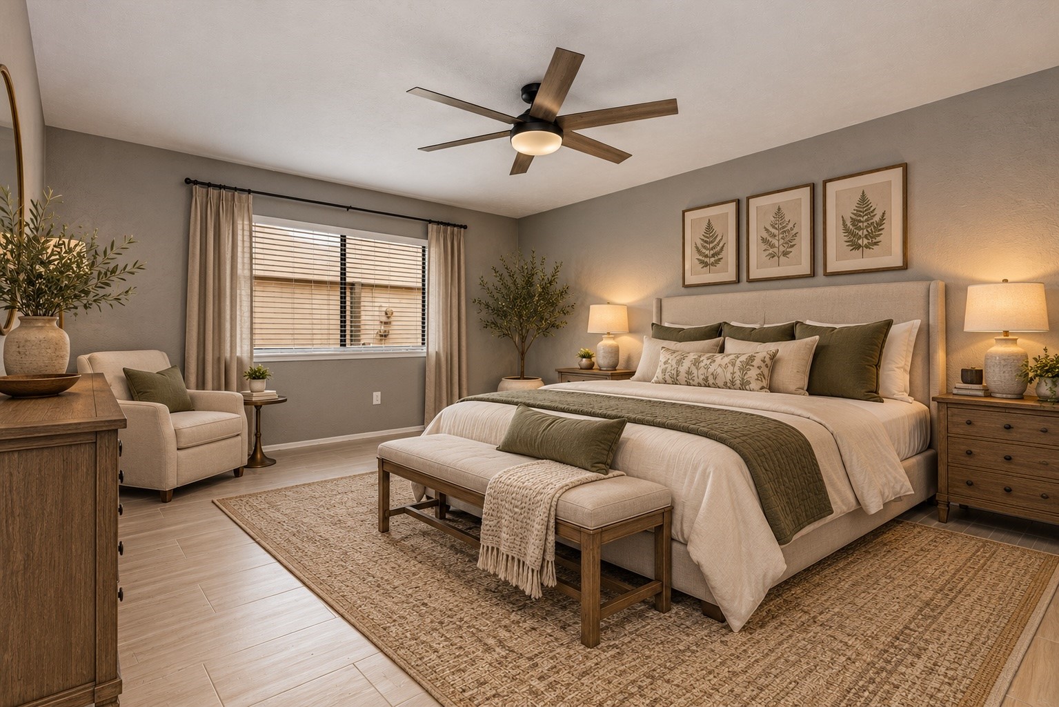 Virtually Staged Primary Bedroom