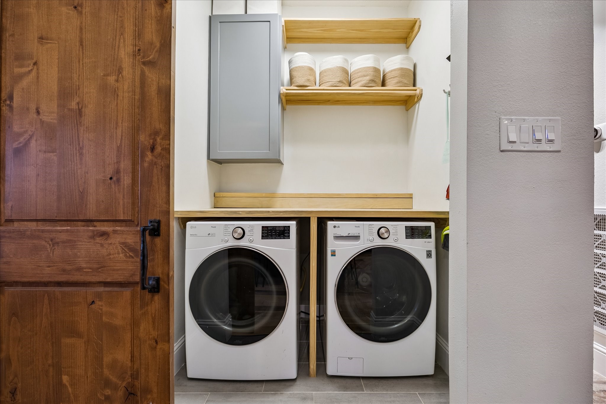 Fully functional space for laundry right off the kitchen.
