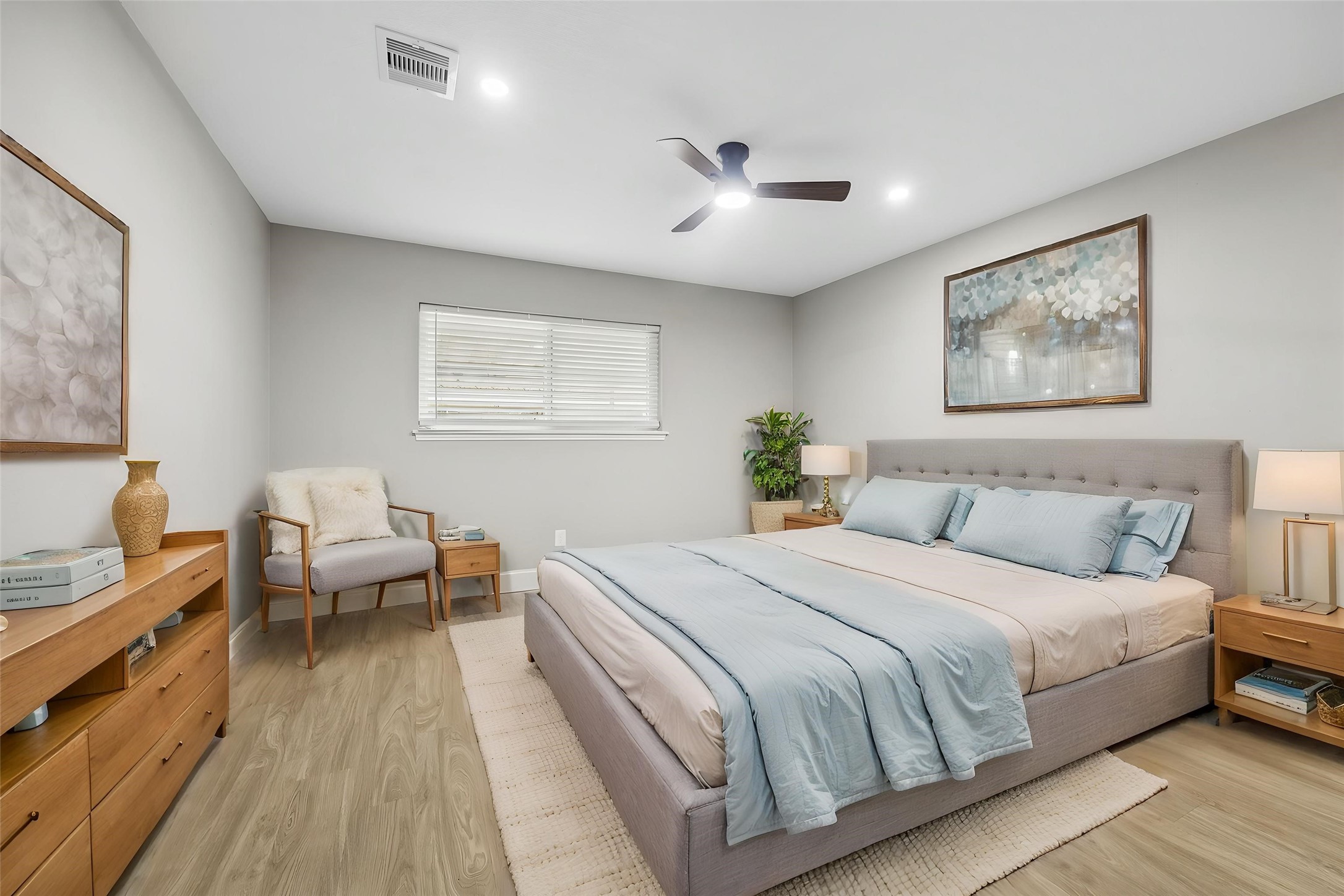 Virtually staged for furniture placement ideas.