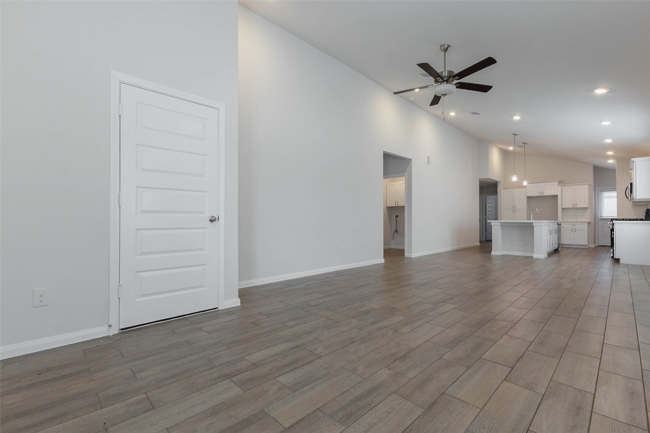 Living Room, Breakfast Room and Kitchen