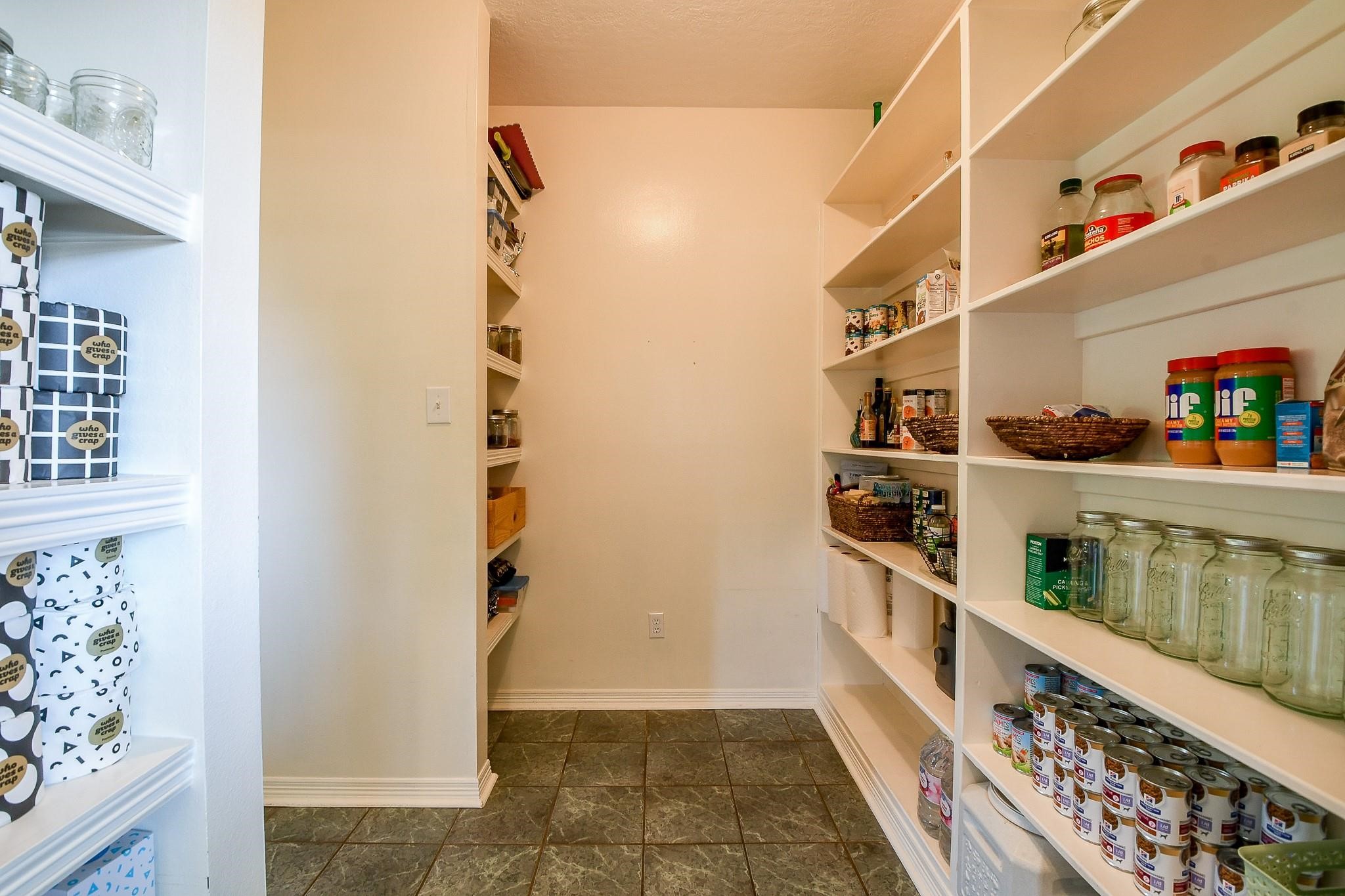 Walk in pantry in the primary house