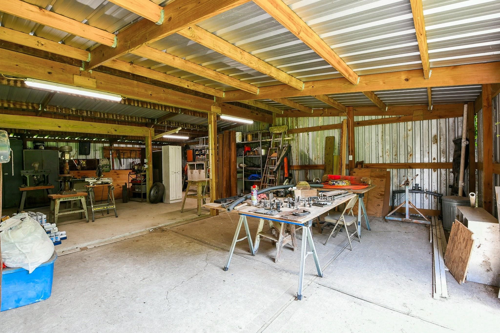 Interior of large building on property