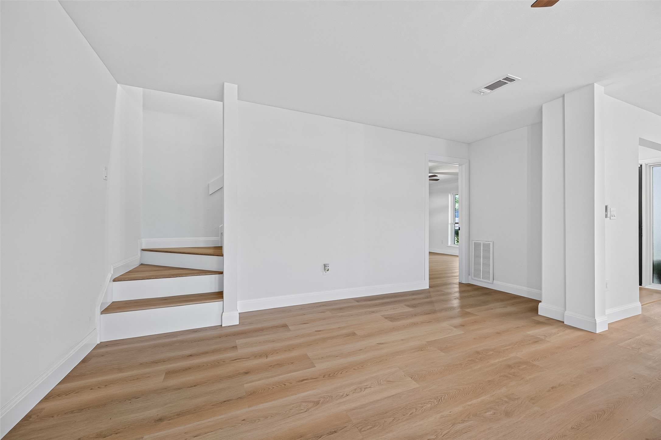 Stair access to upstairs area