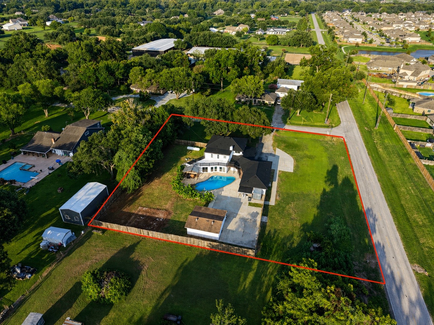 Property lines aerial view