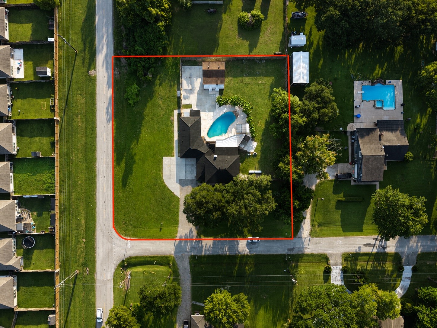 Property lines aerial view