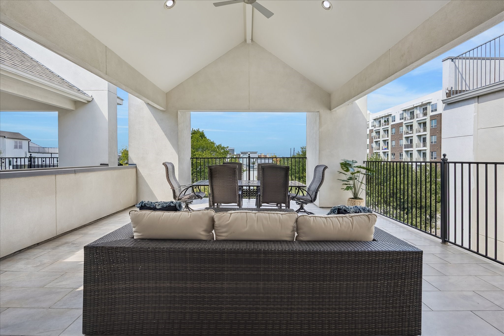 Oversized TERRACE brings the party in the game room outside to watch fireworks or hang out with friends to enjoy the views of the neighborhood.