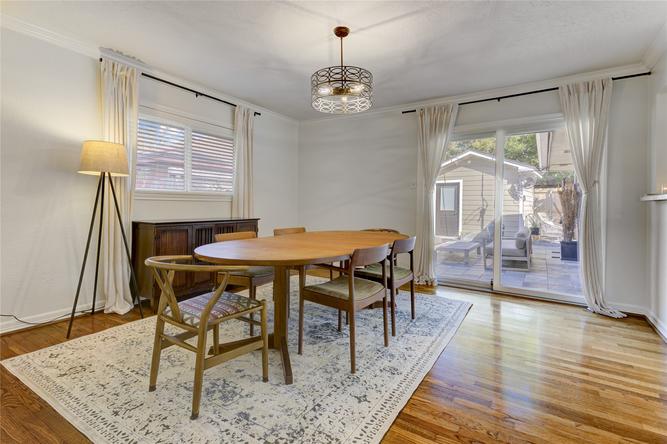 Another angle of the dining area from the primary bedroom door.