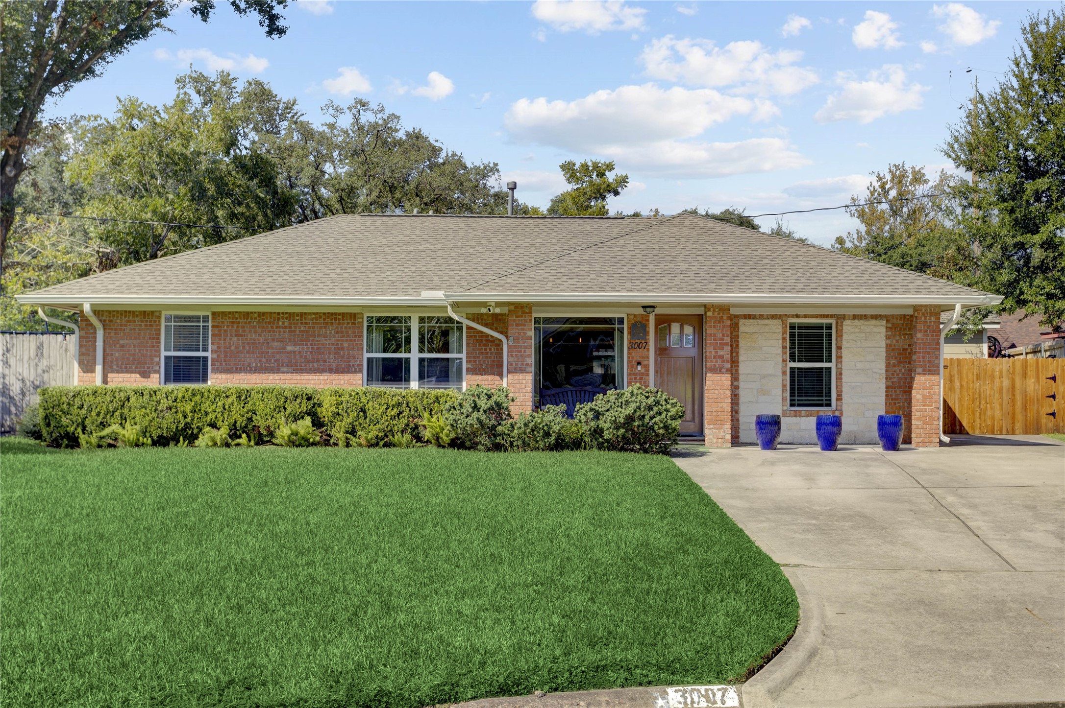 View from the cul-de-sac of 3007 Topham Circle.