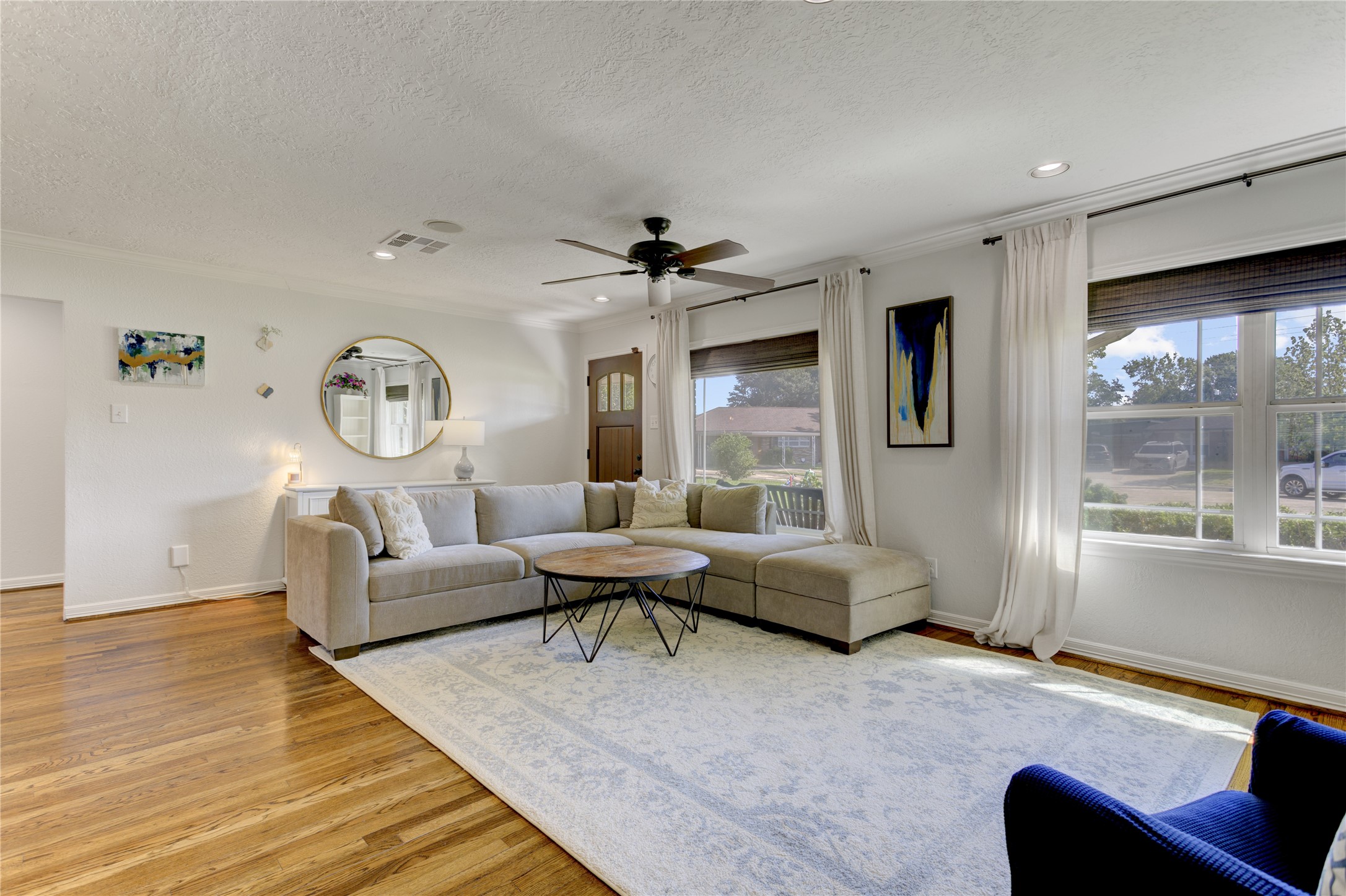 Another angle of the living room, which faces Topham Cir.