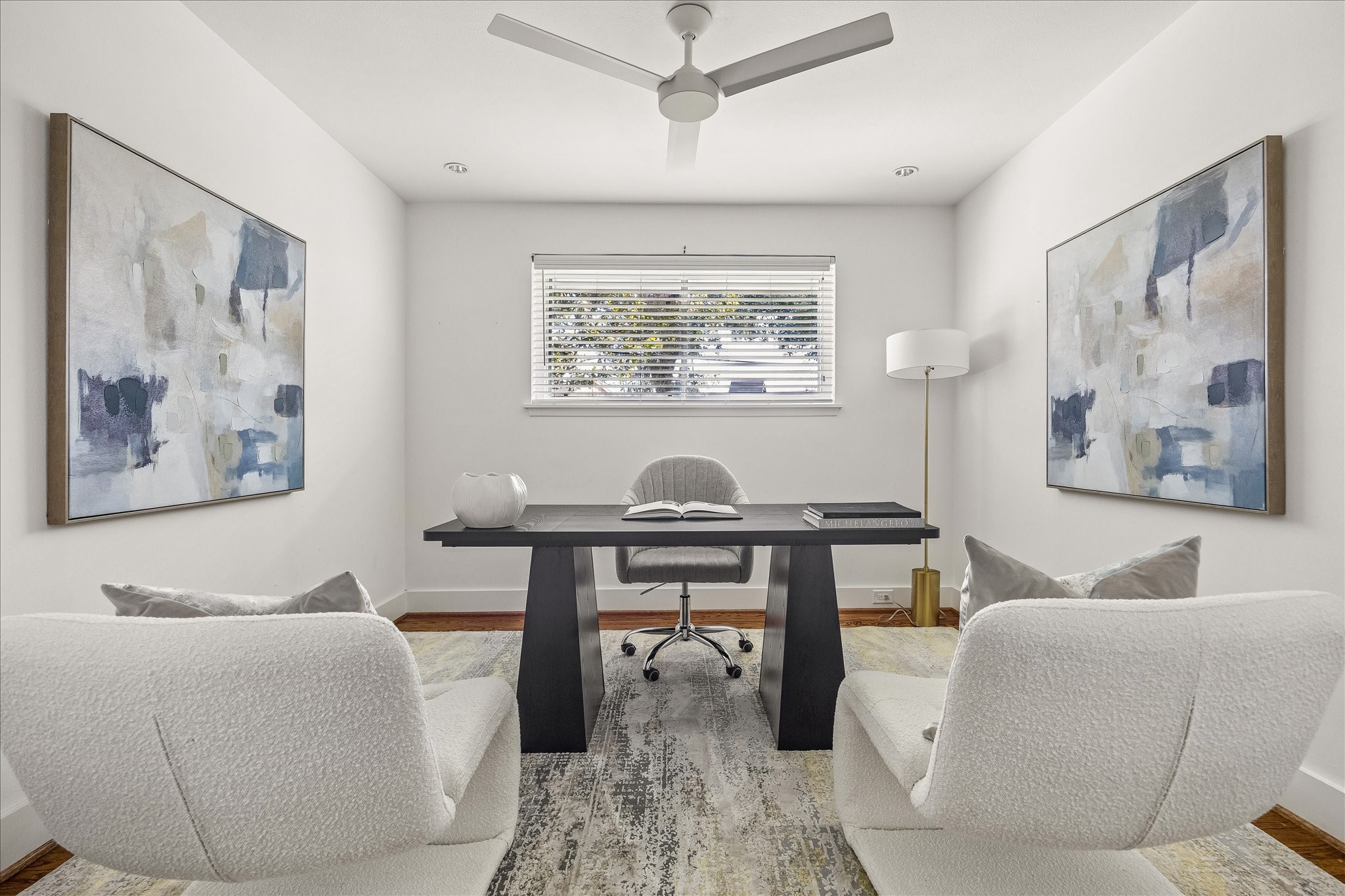 Currently styled as a home office, this versatile secondary bedroom offers flexibility for work, guests, or everyday living.