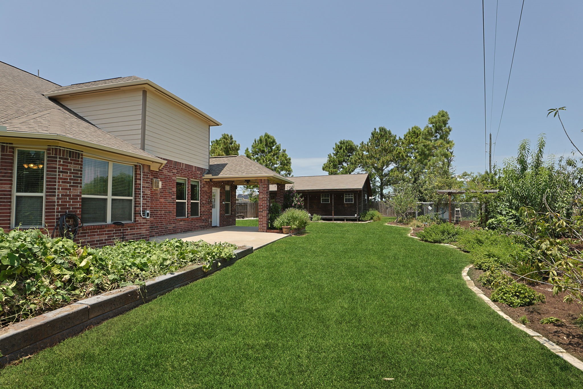The lot is very large allowing for a lot of opportunities for any family.
