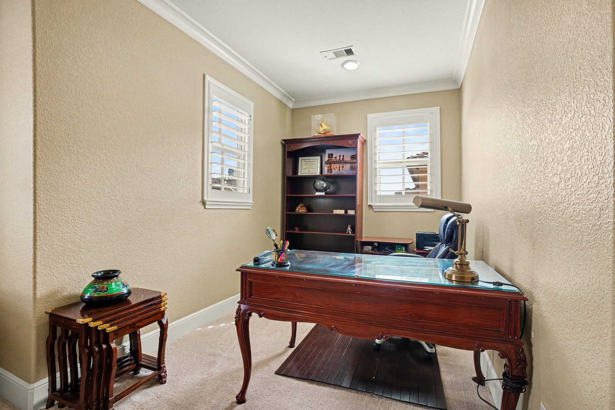Office area near media room