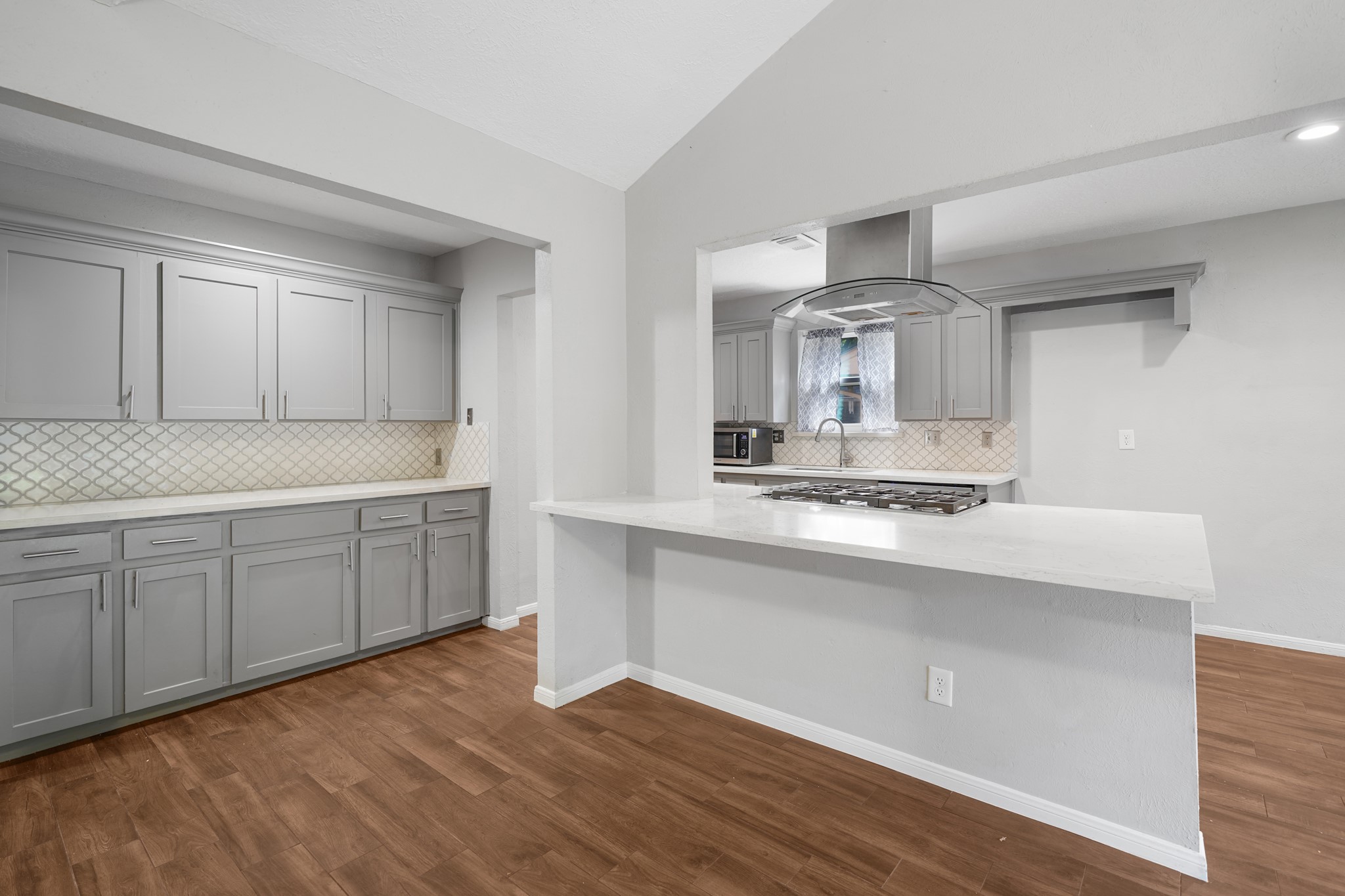 Great floor plan with updated kitchen open to the family room.