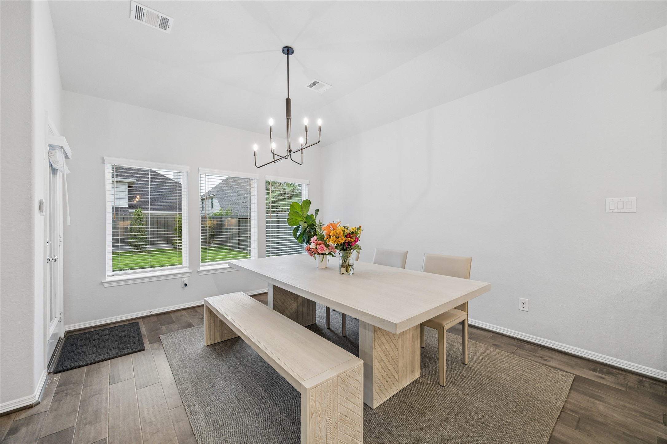 dining area overlooking the back yard.