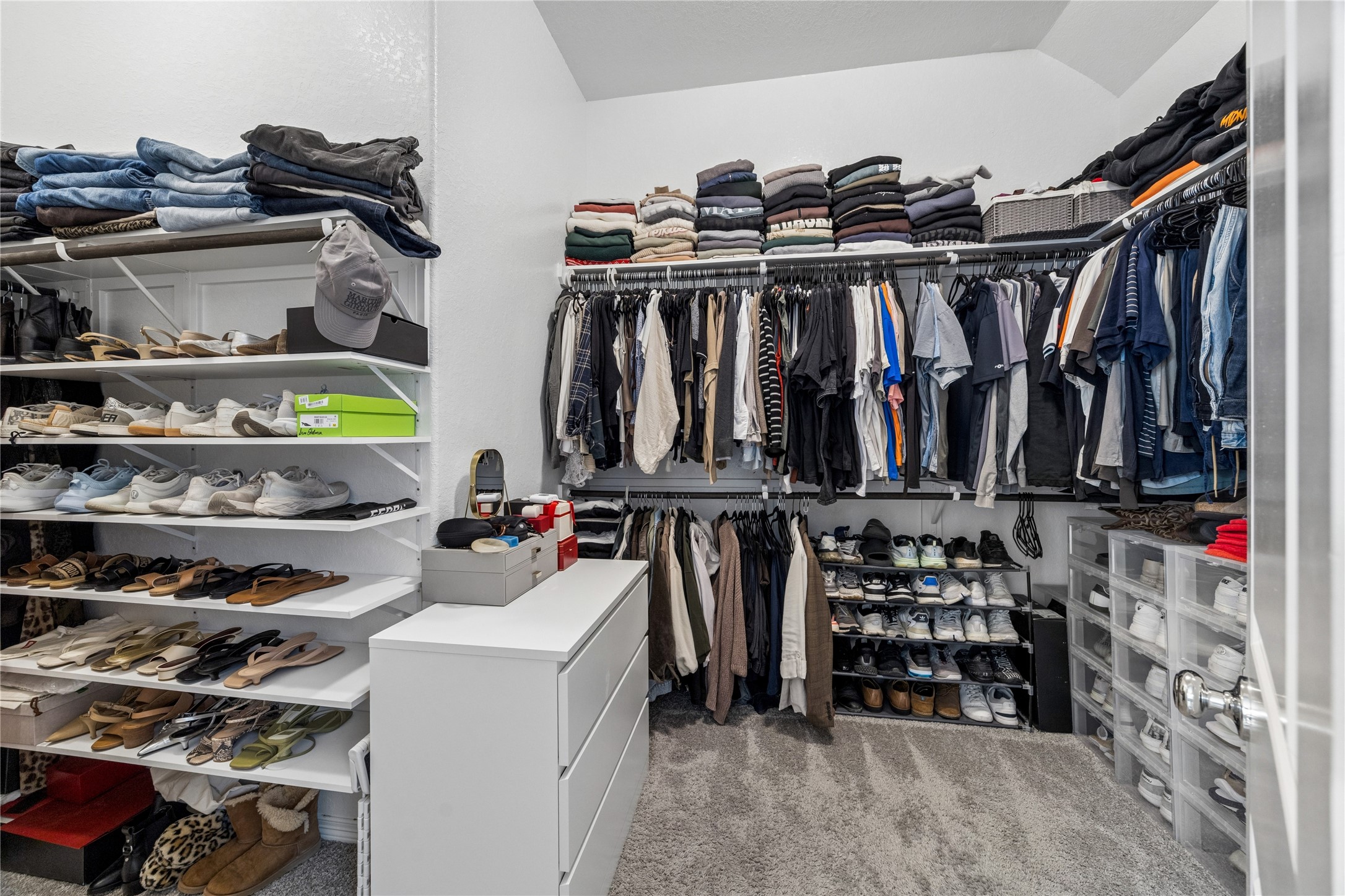 walk in primary closet. ample storage.
