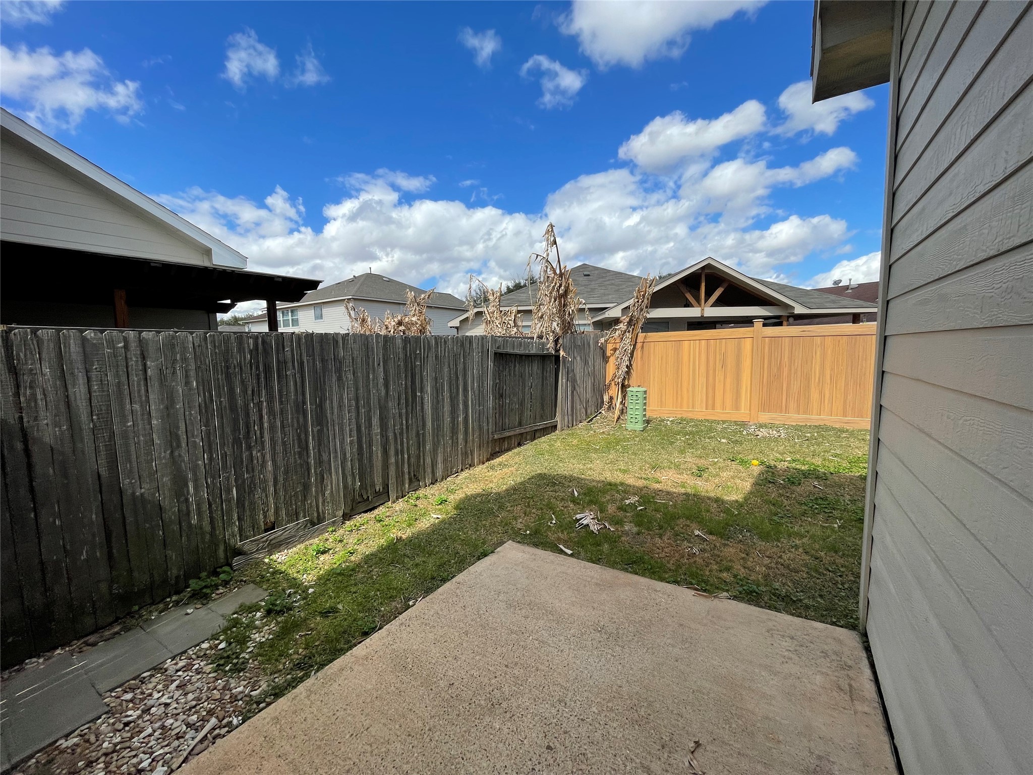 back patio and yard