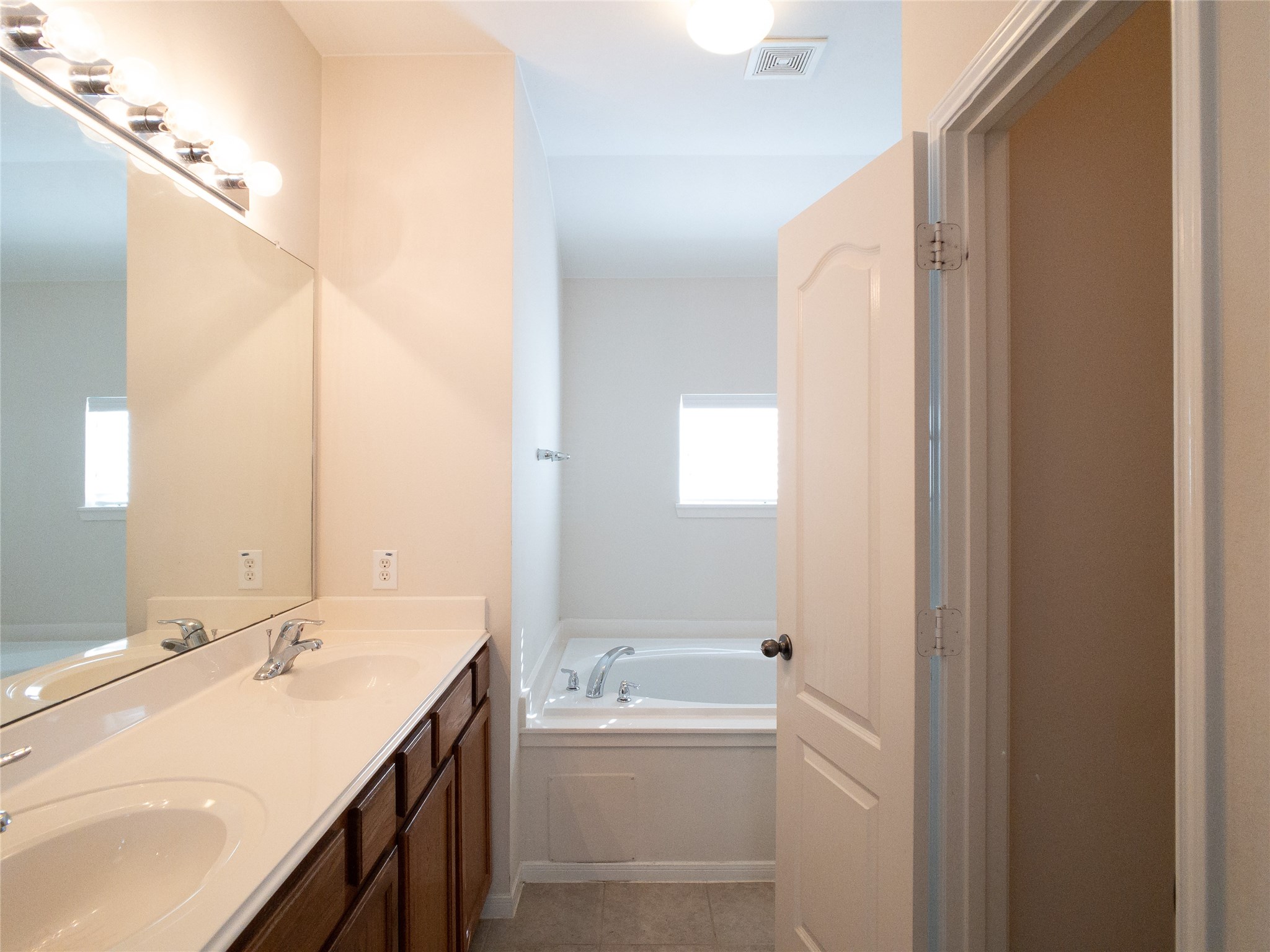 primary bathroom with double sinks