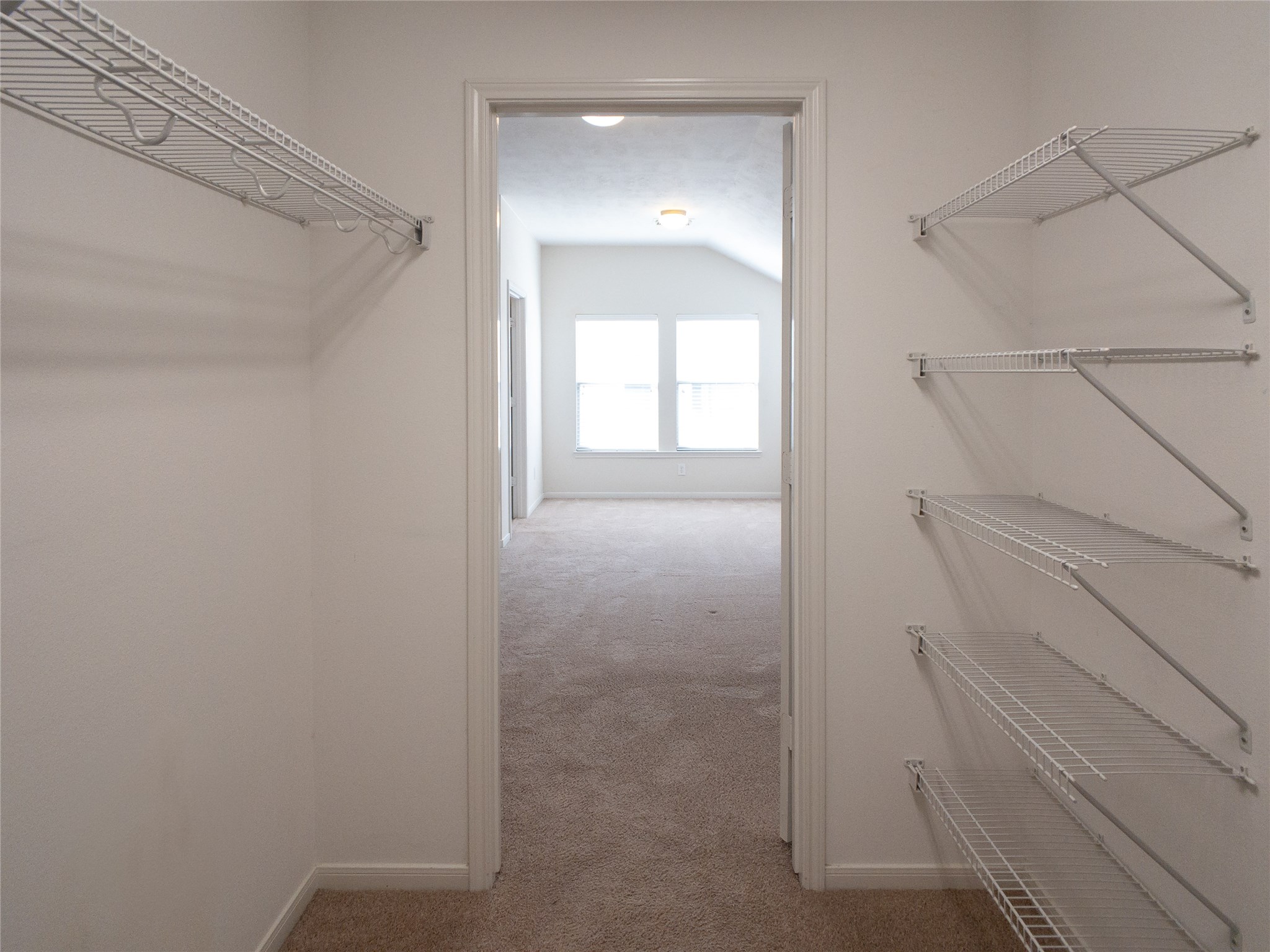 reverse view of primary closet