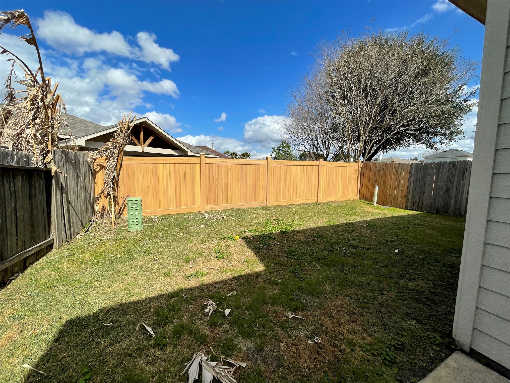 spacious back yard