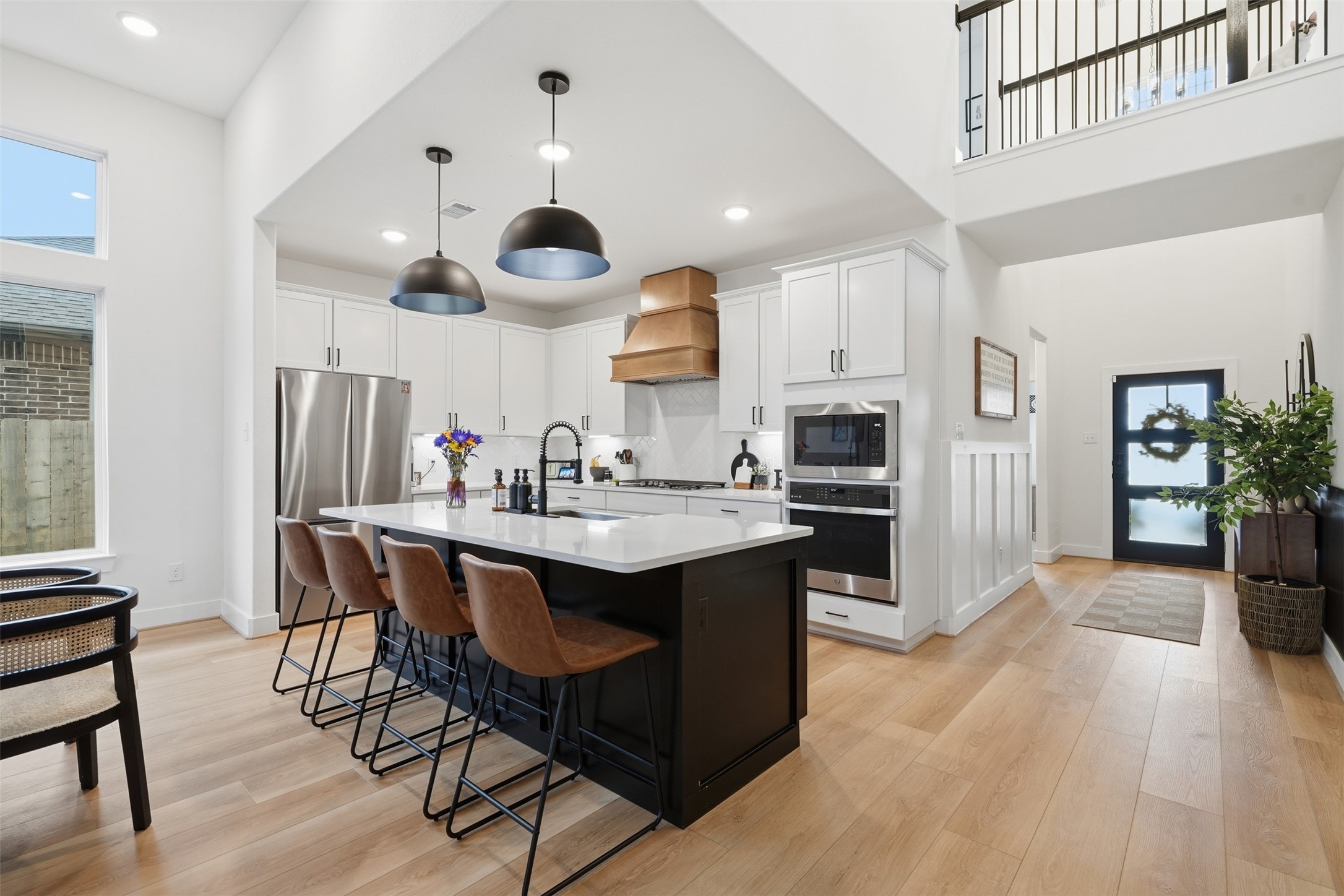 Island kitchen with breakfast bar