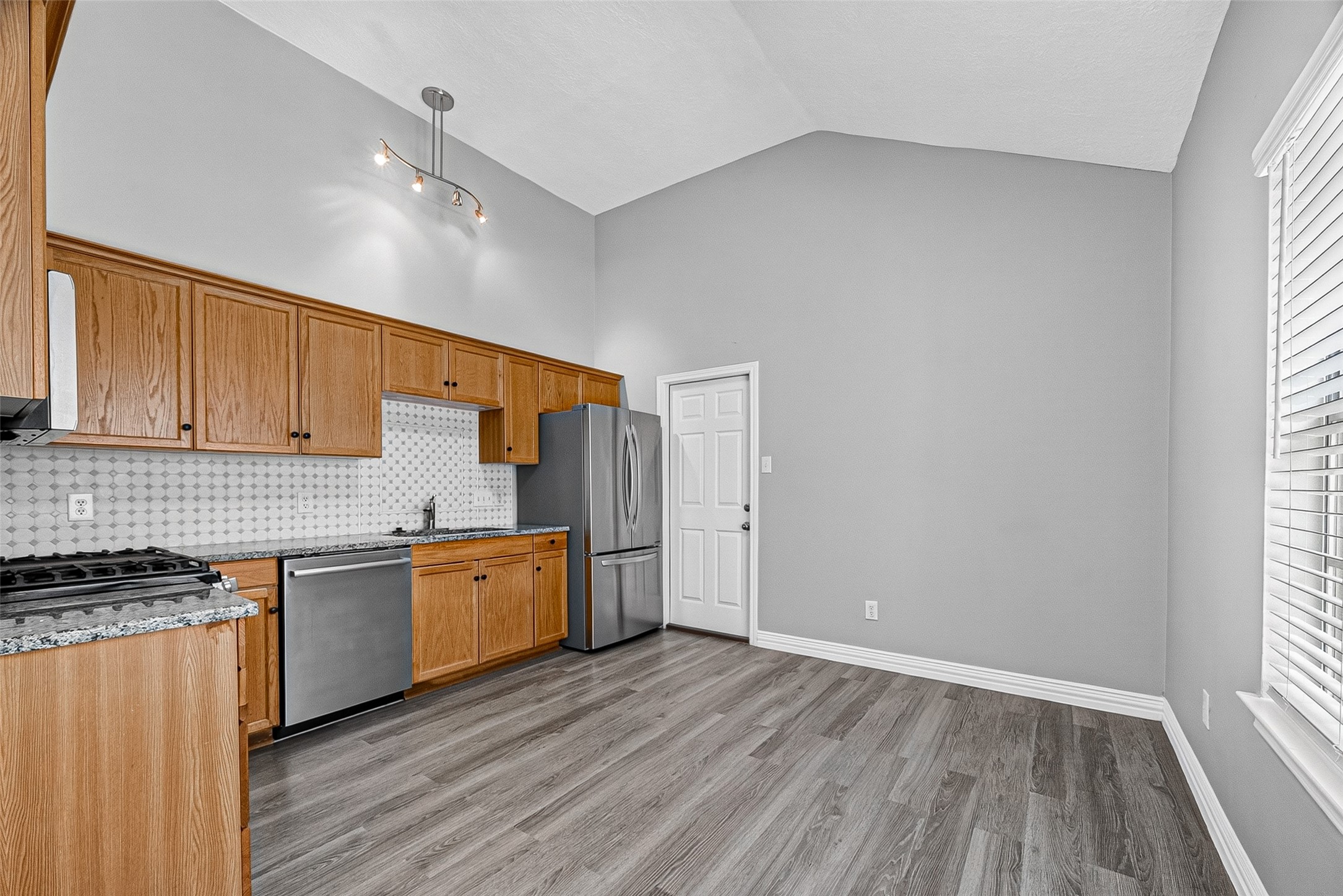 Kitchen with stainless appliances and plenty of cabinet space