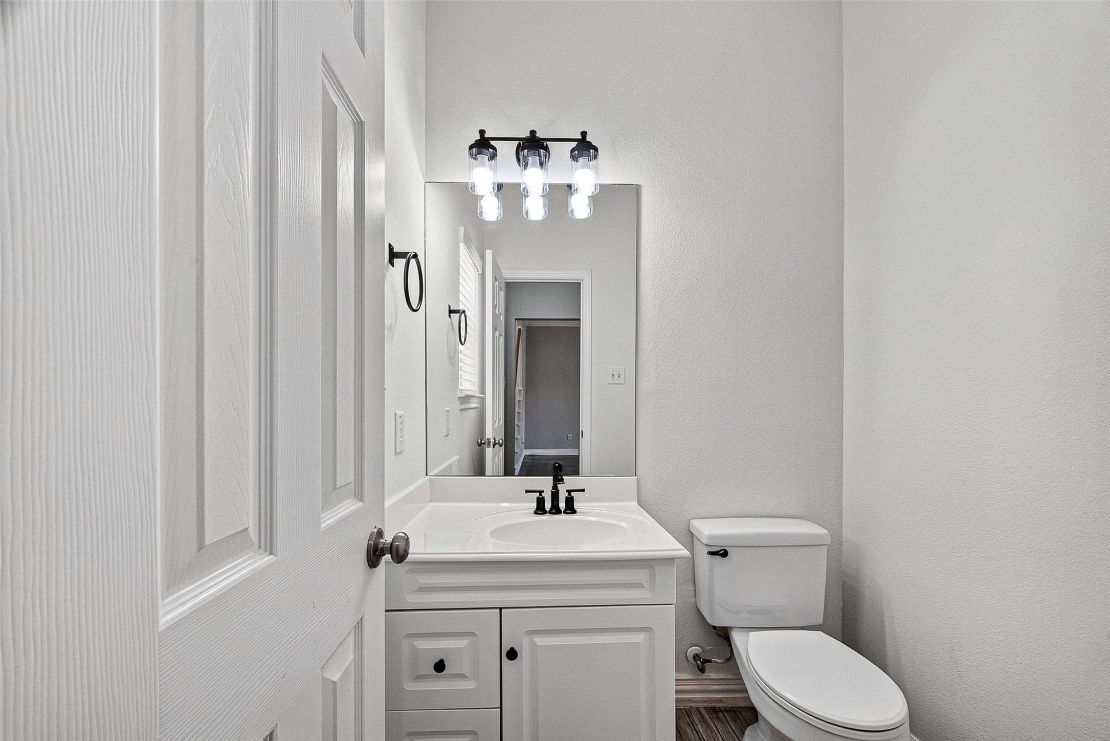 Convenient half bath for guests