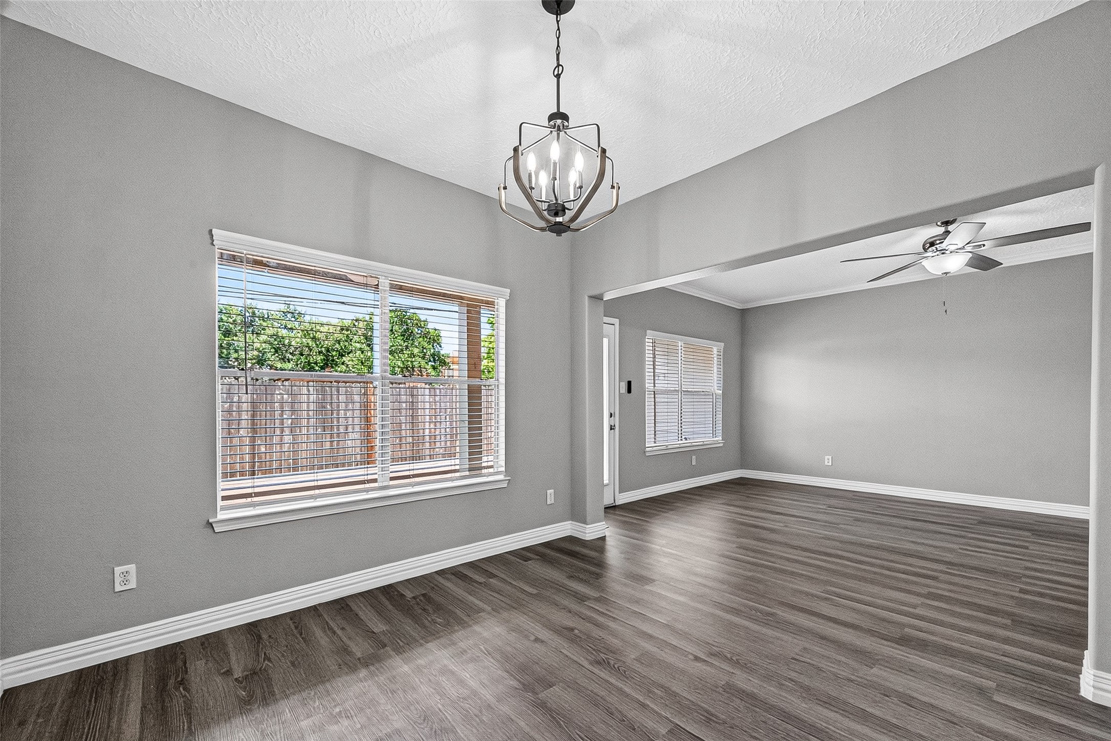 Dining area opens to the living room for easy entertaining