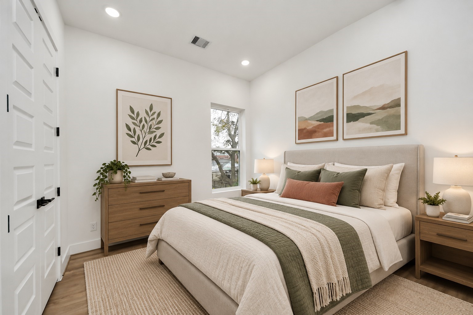 Virtually staged second-floor second bedroom.