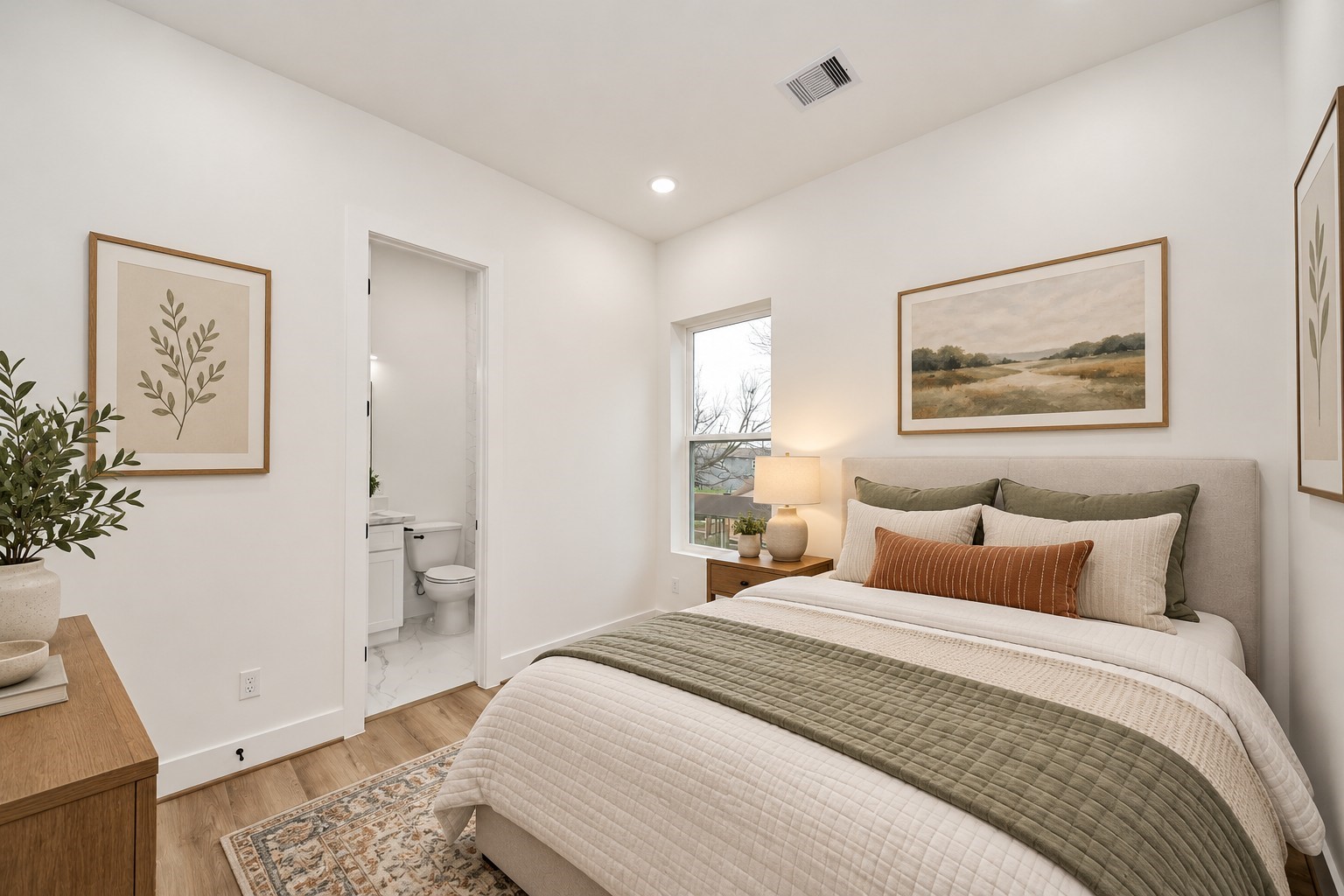 Virtually staged second-floor third bedroom.