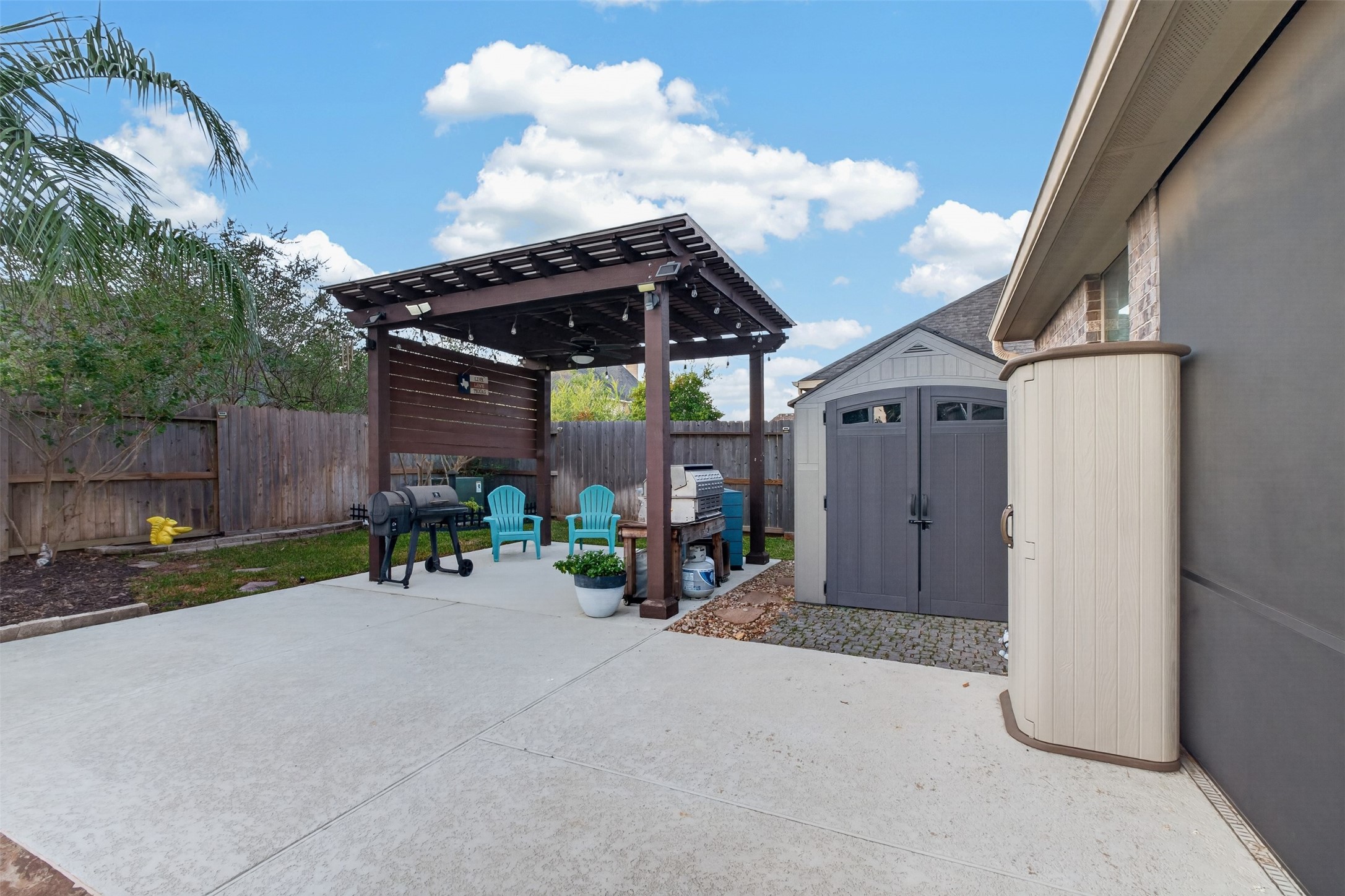 Covered gazebo and storage shed
