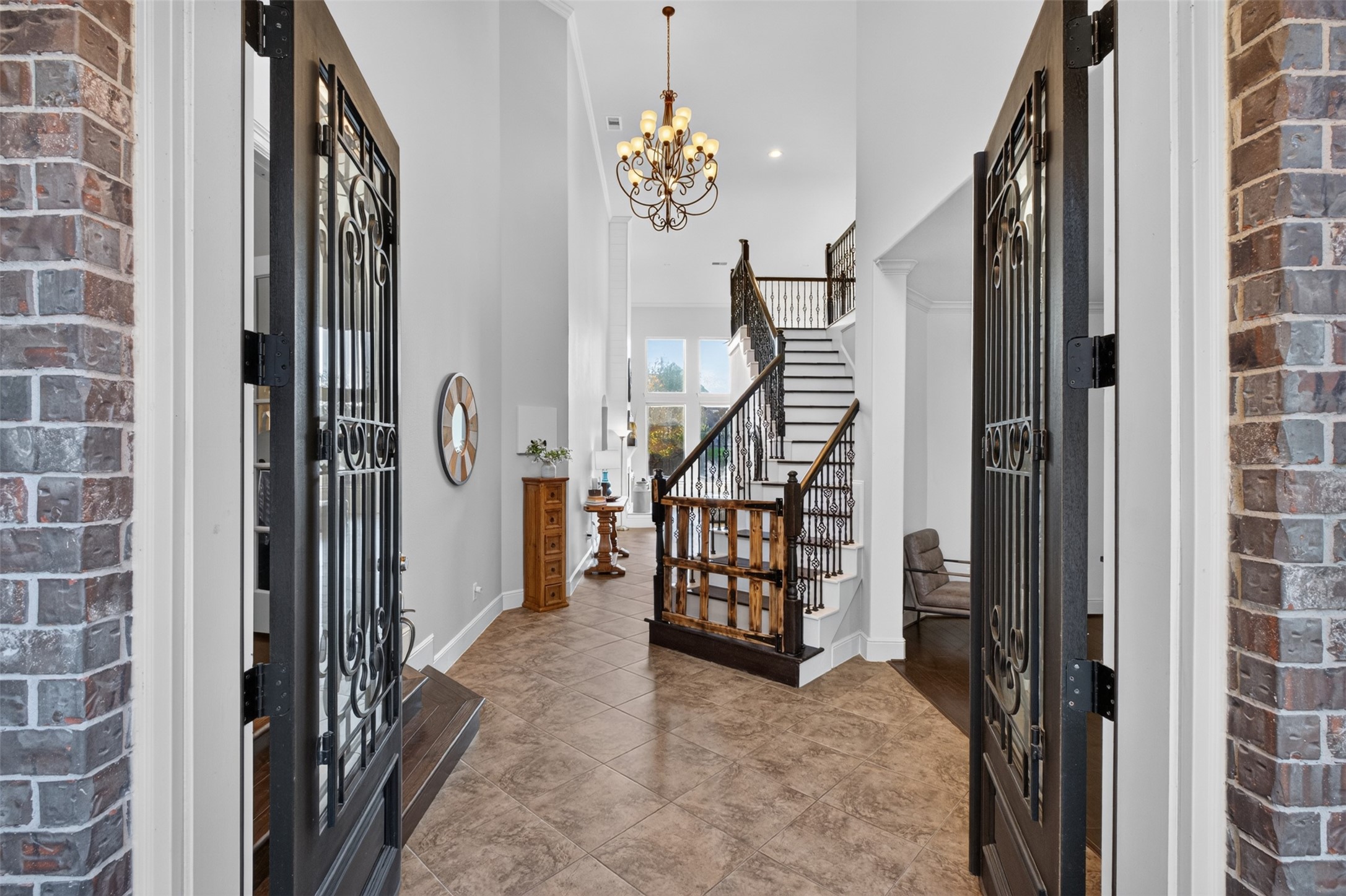 The wide entranceway opens up this beautiful home