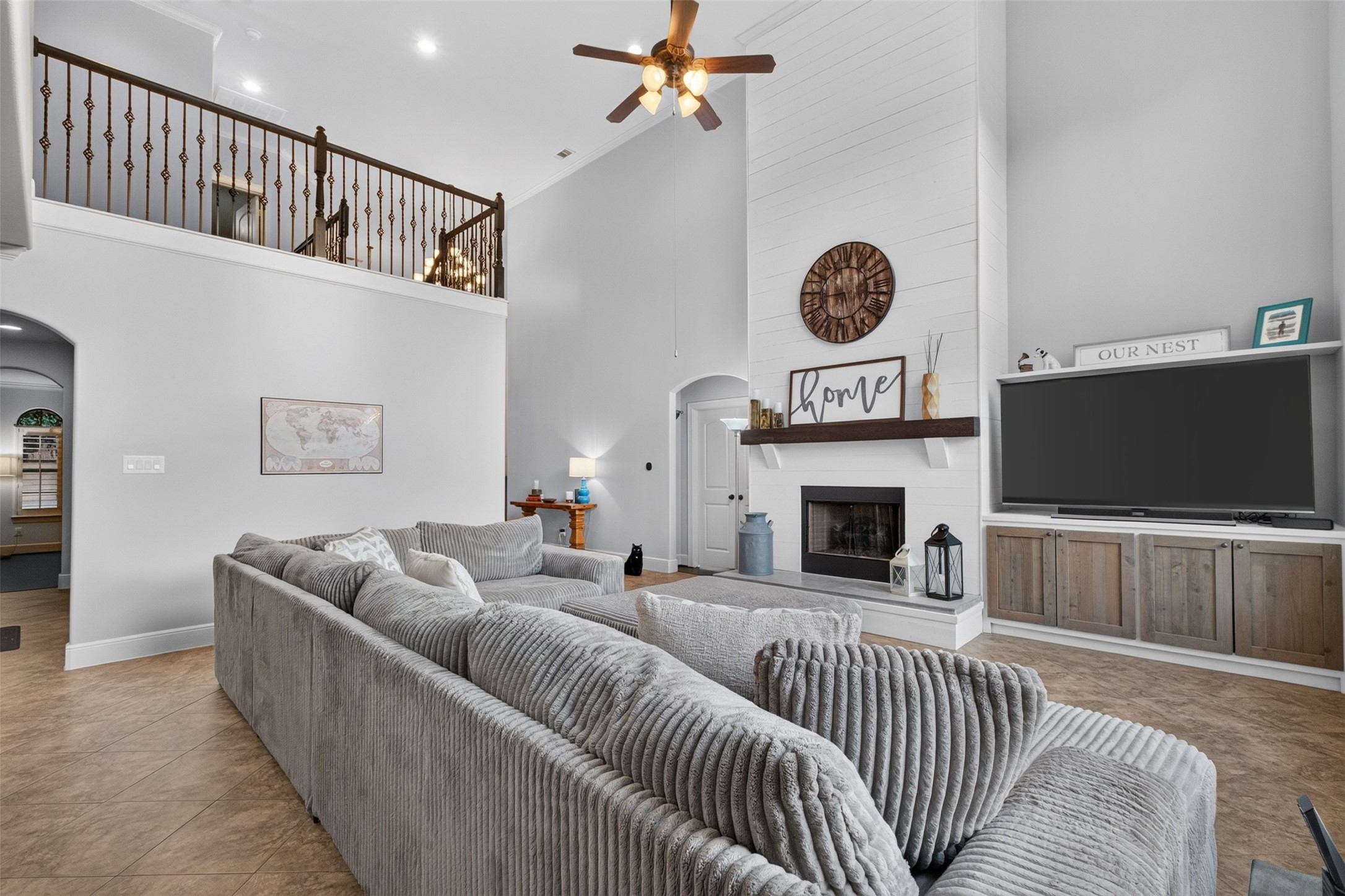 Fabulous built-in cabinetry and views from the upstairs balcony
