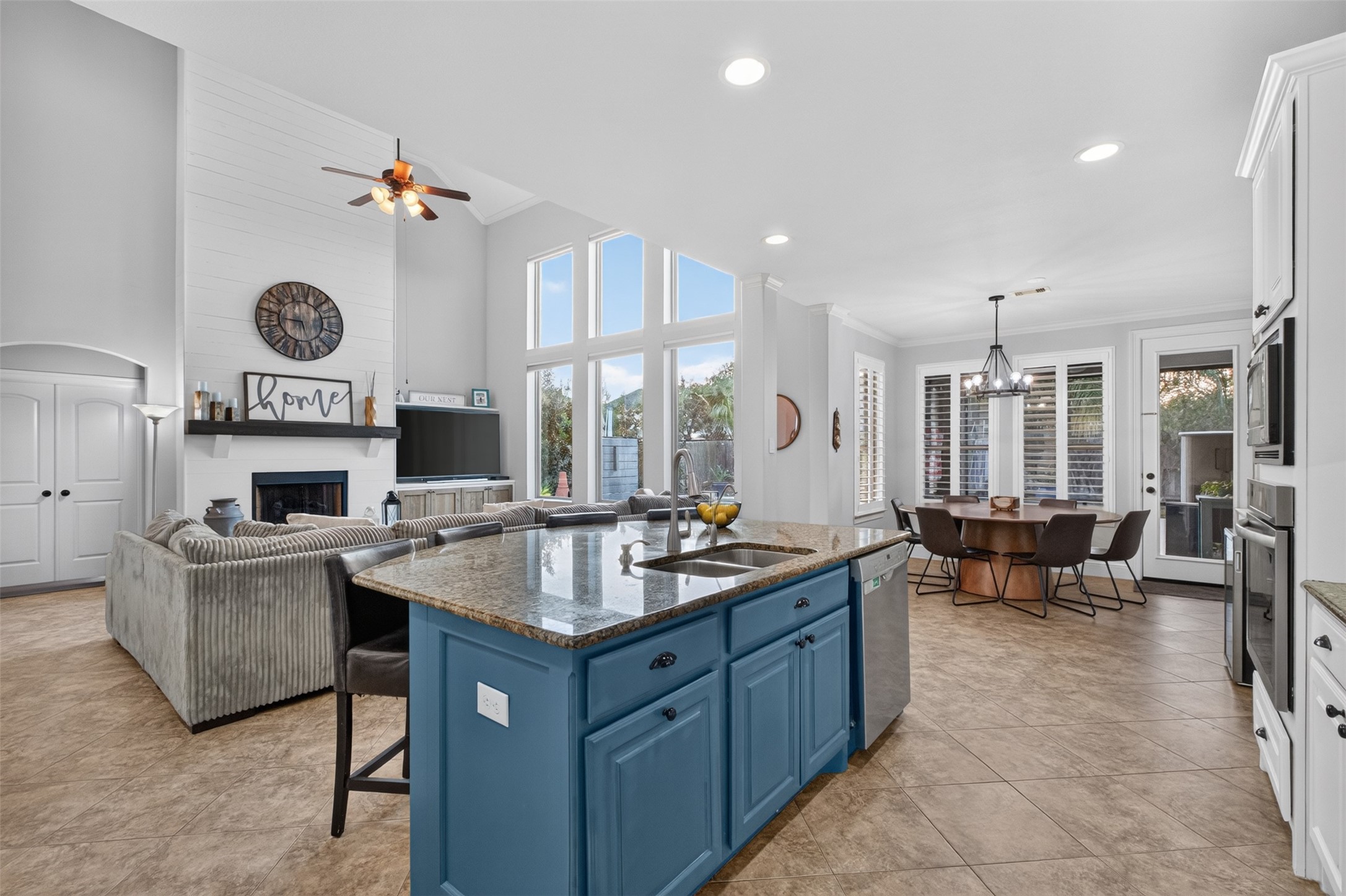 Whilst being open plan, the kitchen still has separation from the large living space but the whole flow of the home makes for a great entertaining space