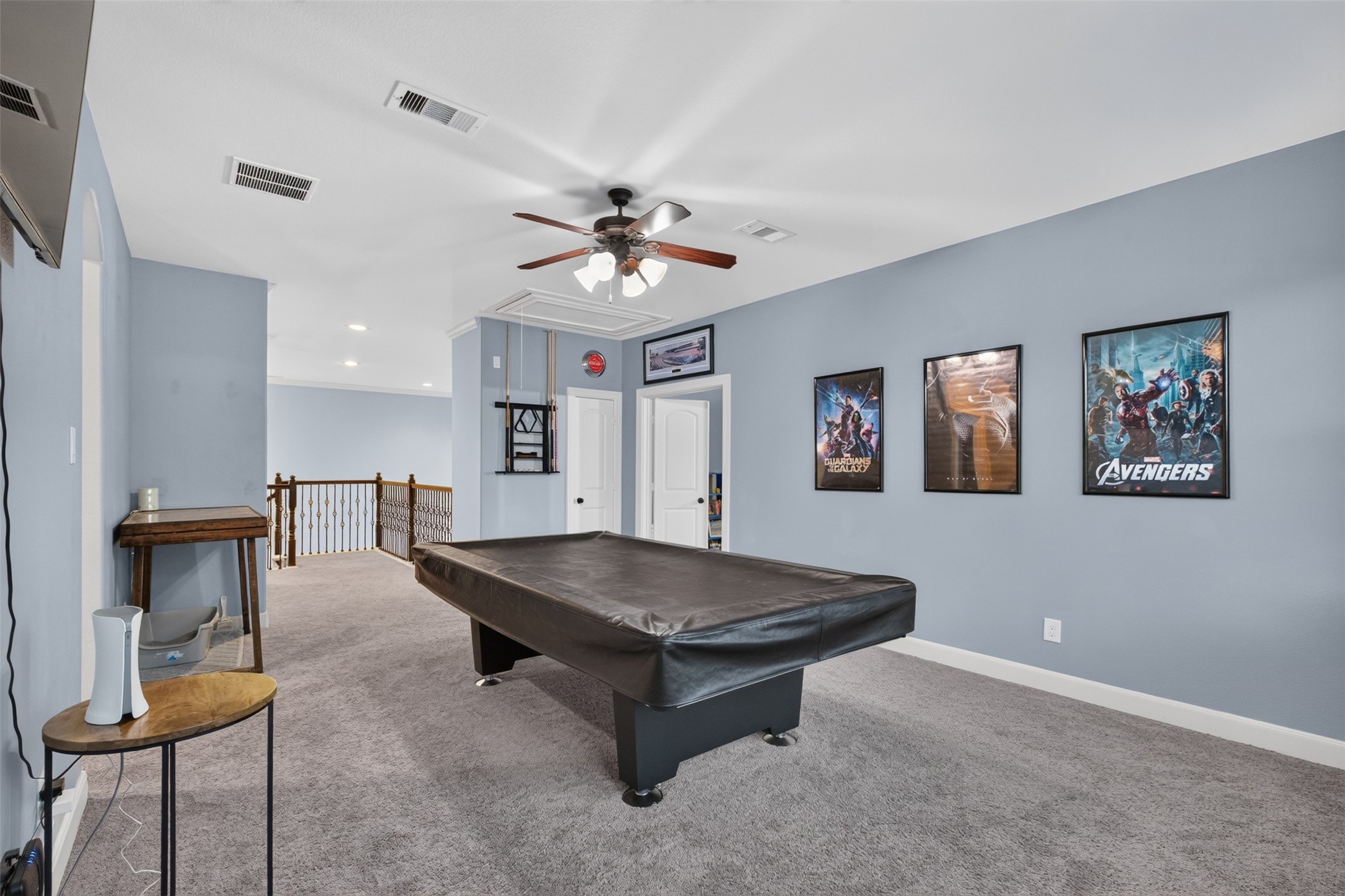Game room is off the hallway and leads into the media room