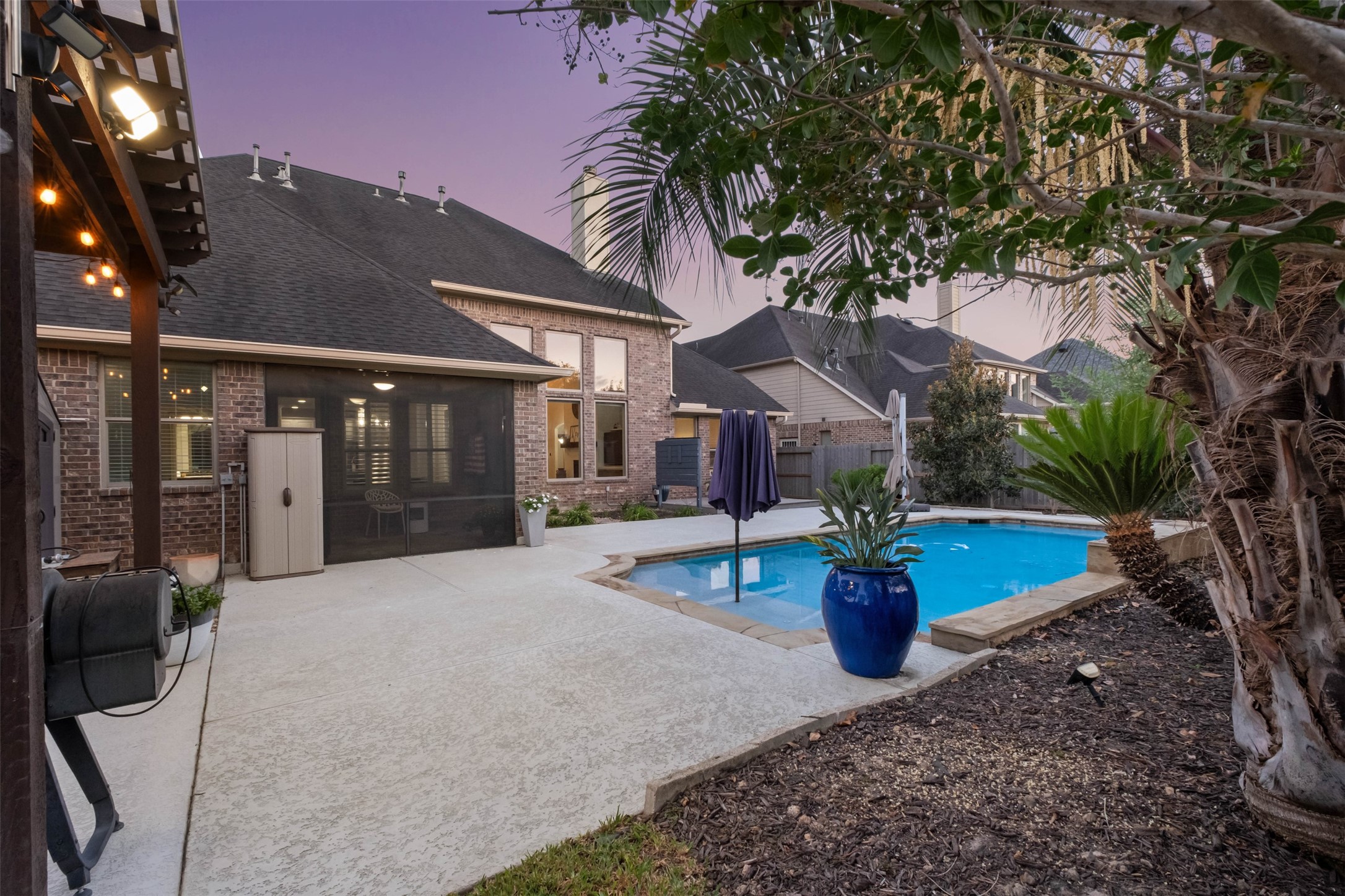 Fabulous backyard, decked to maximize outdoor living and entertaining.