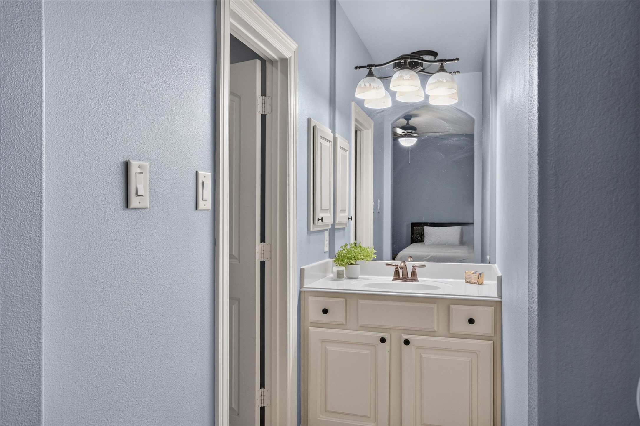 Each bedroom has its own vanity area