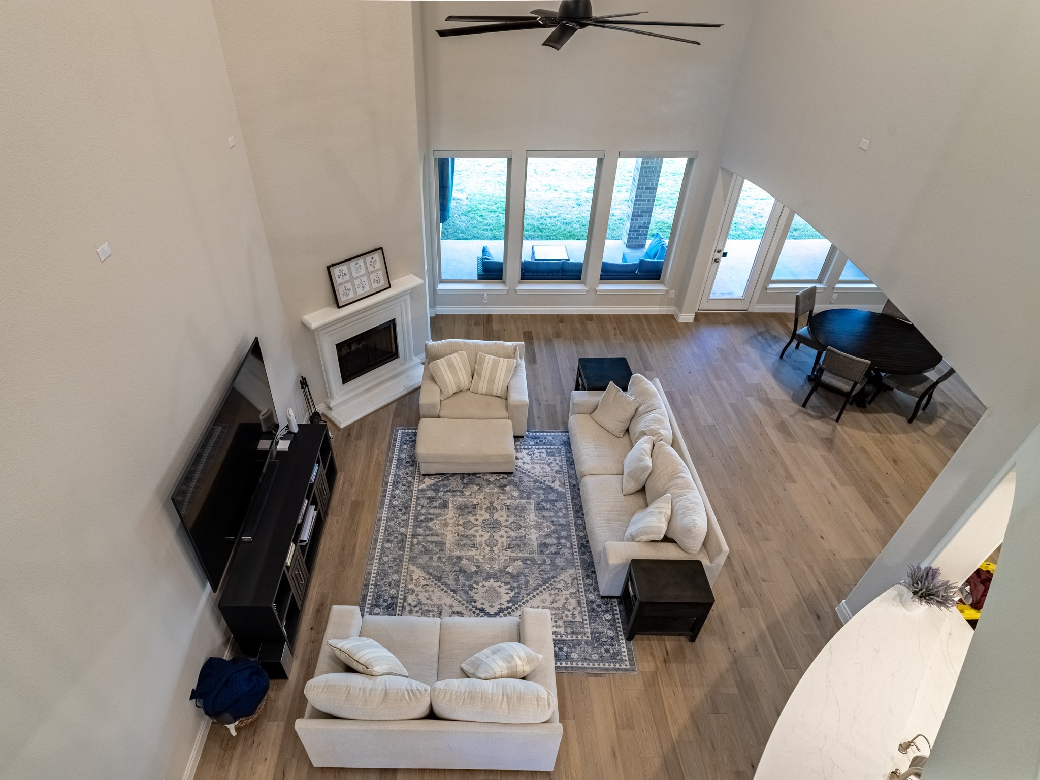 View of living from game room balcony