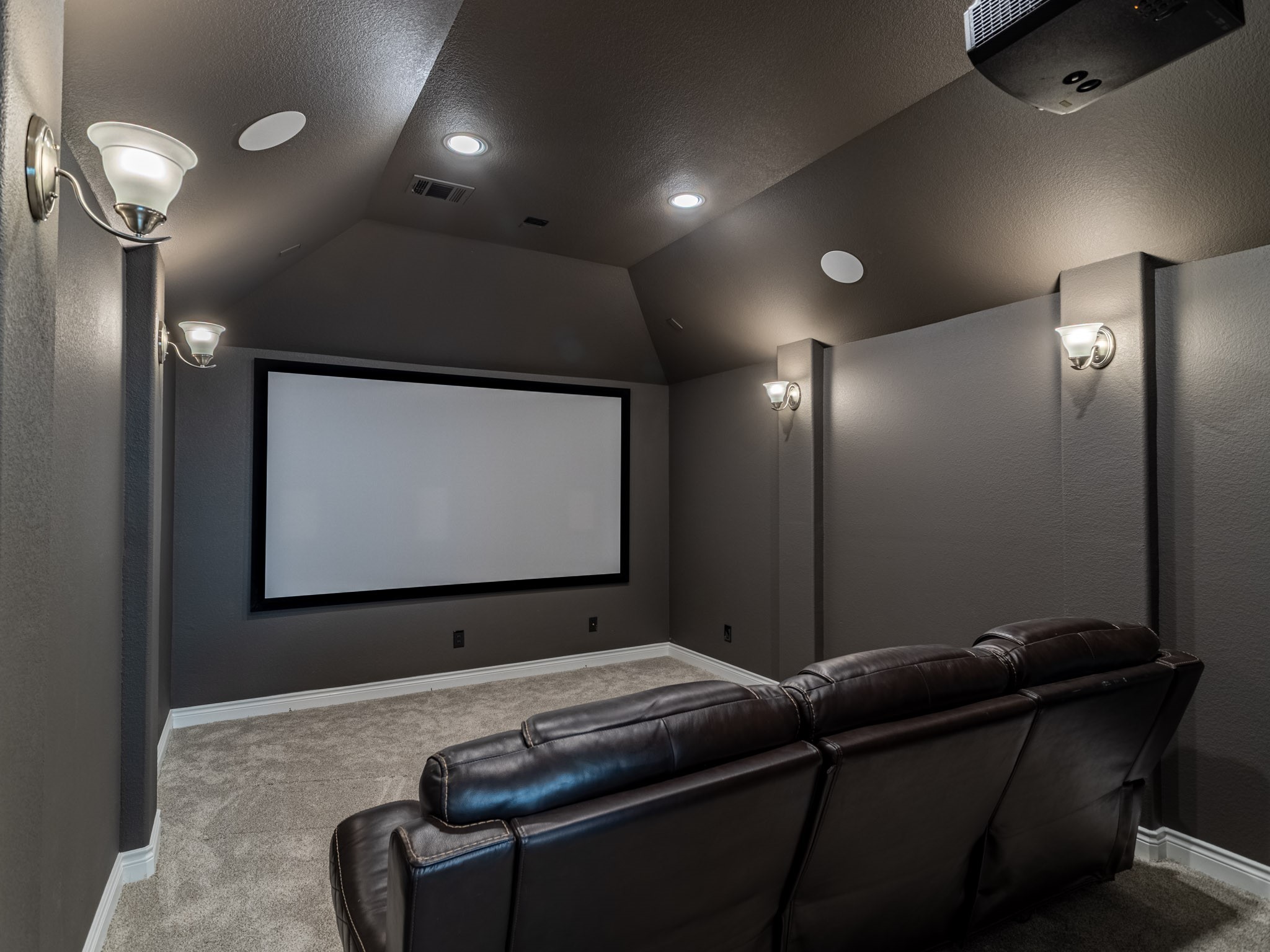 Media room with projector and amazing surround sound system