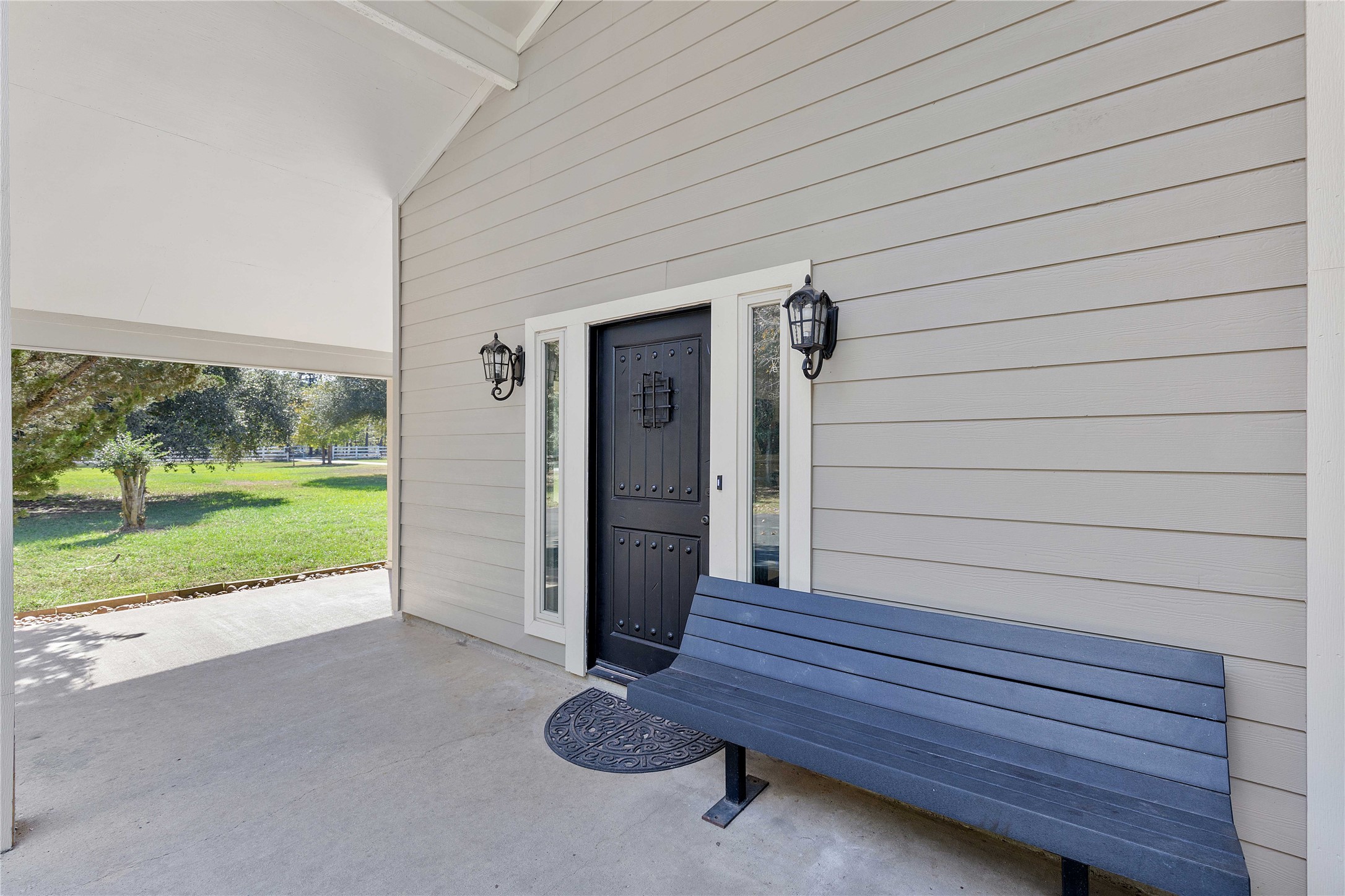 Front door with cover front patio