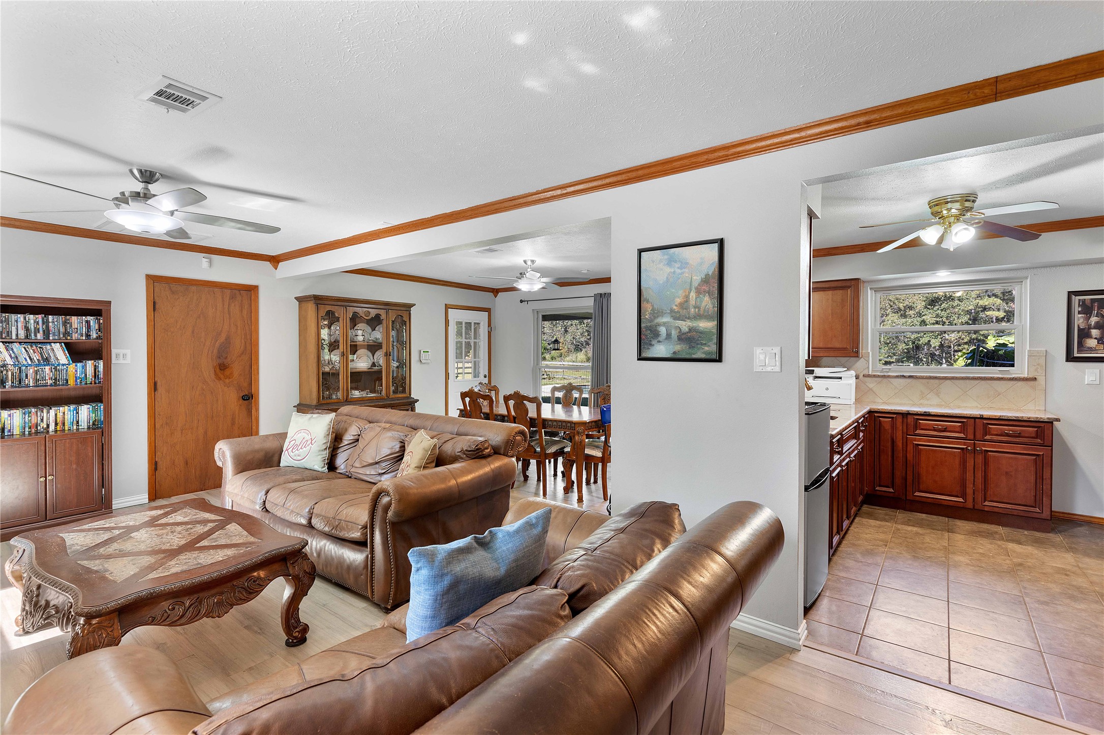Another view of the bar and room that can be used as a game room/family room/flex area