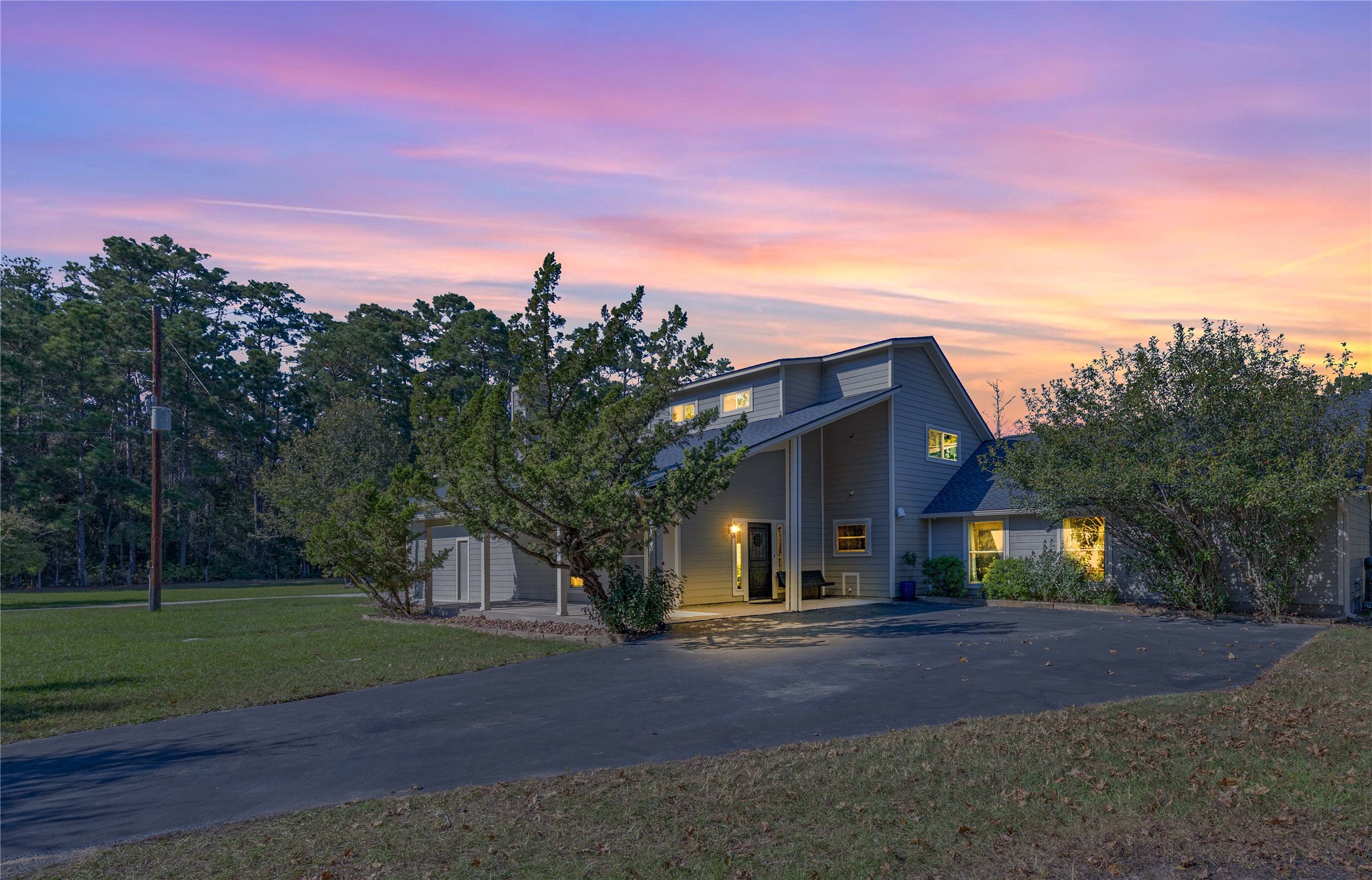 Front side view of the house