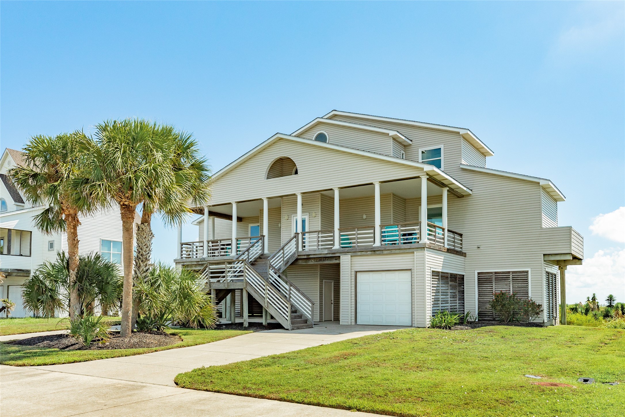 Two driveways provide plenty of parking for family and friends
