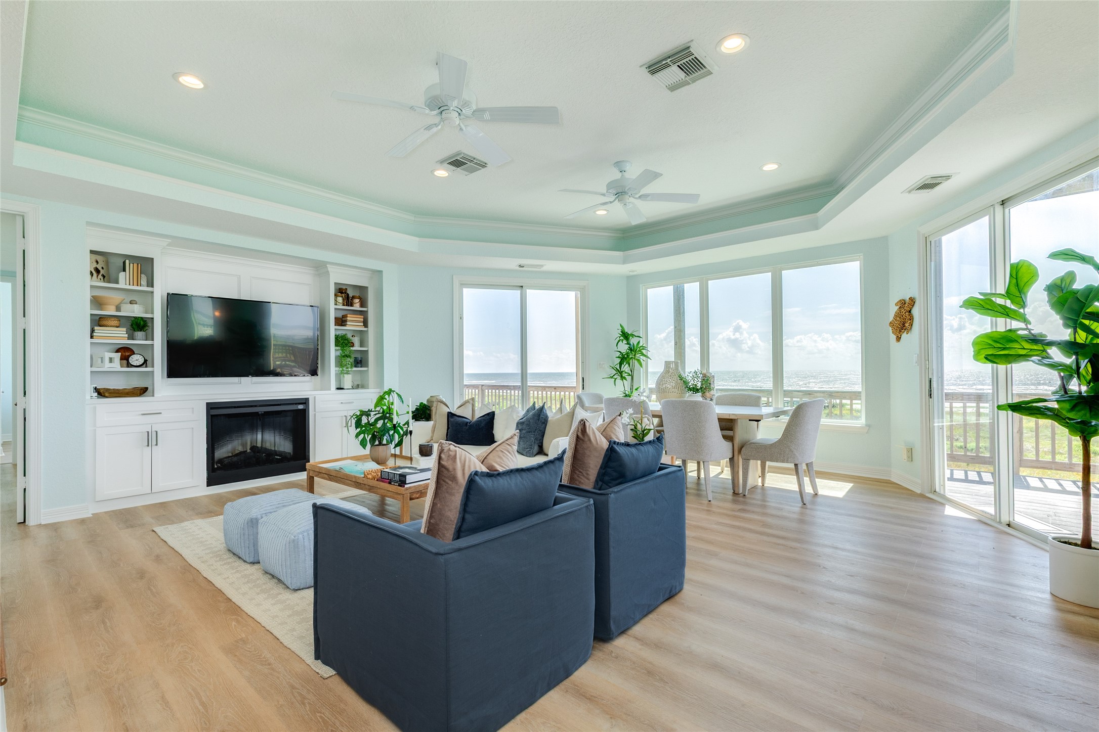 Gorgeous Living Room with a wall of windows for amazing Gulf views