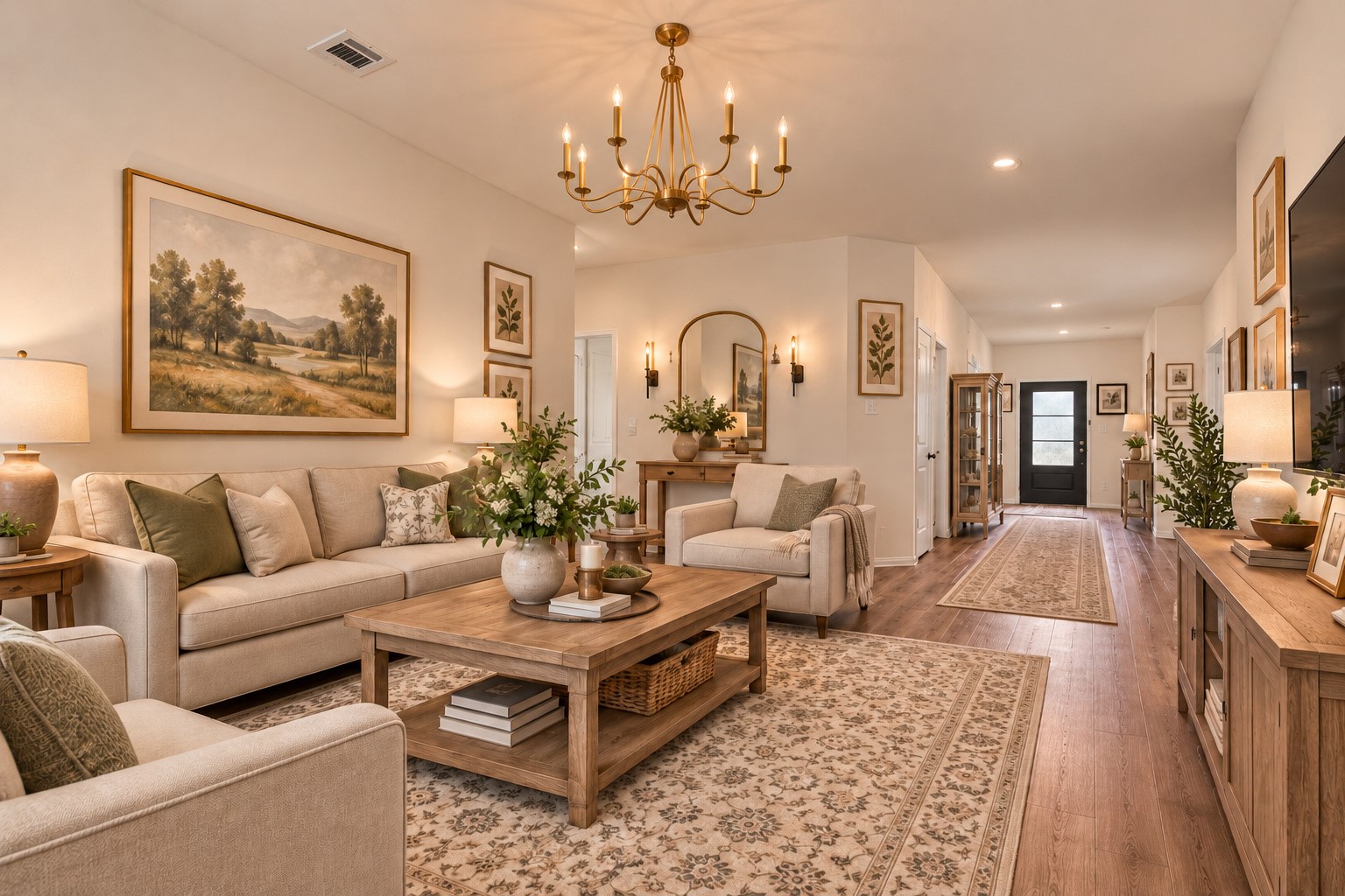 Virtually staged living room.